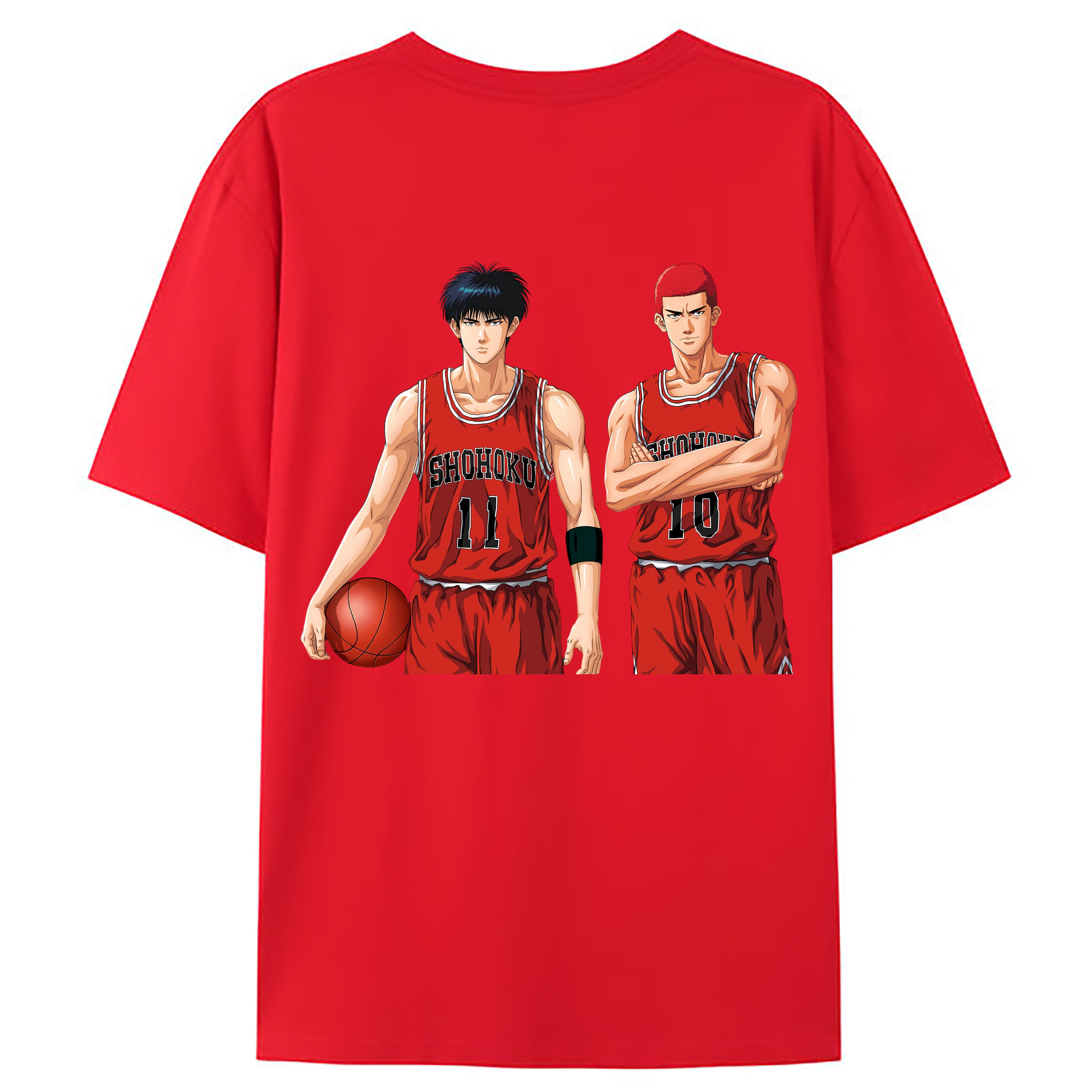 （画像用） SLAM DUNK／スラムダンク 綿100％ メンズ半袖Tシャツ（バックプリント） 通気性