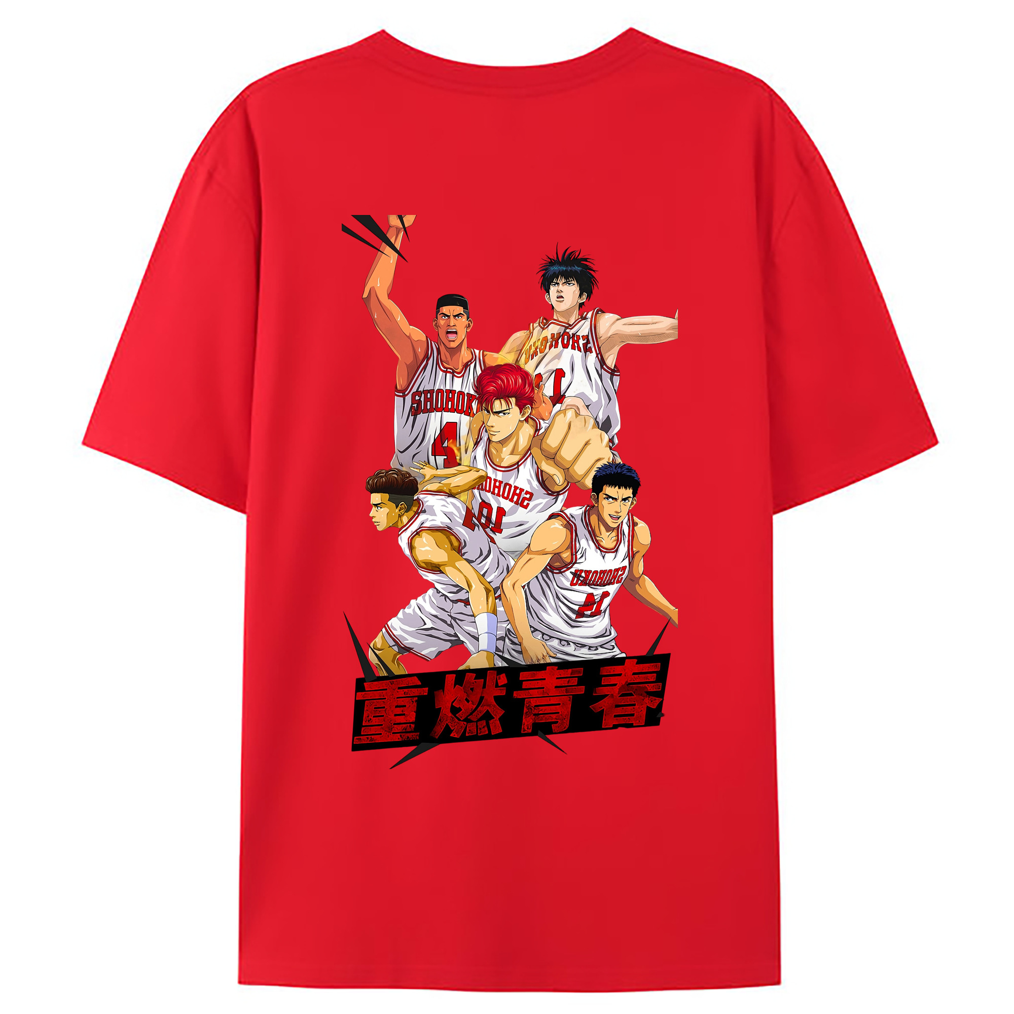 （画像用） SLAM DUNK／スラムダンク 綿100％ メンズ半袖Tシャツ（バックプリント） 通気性