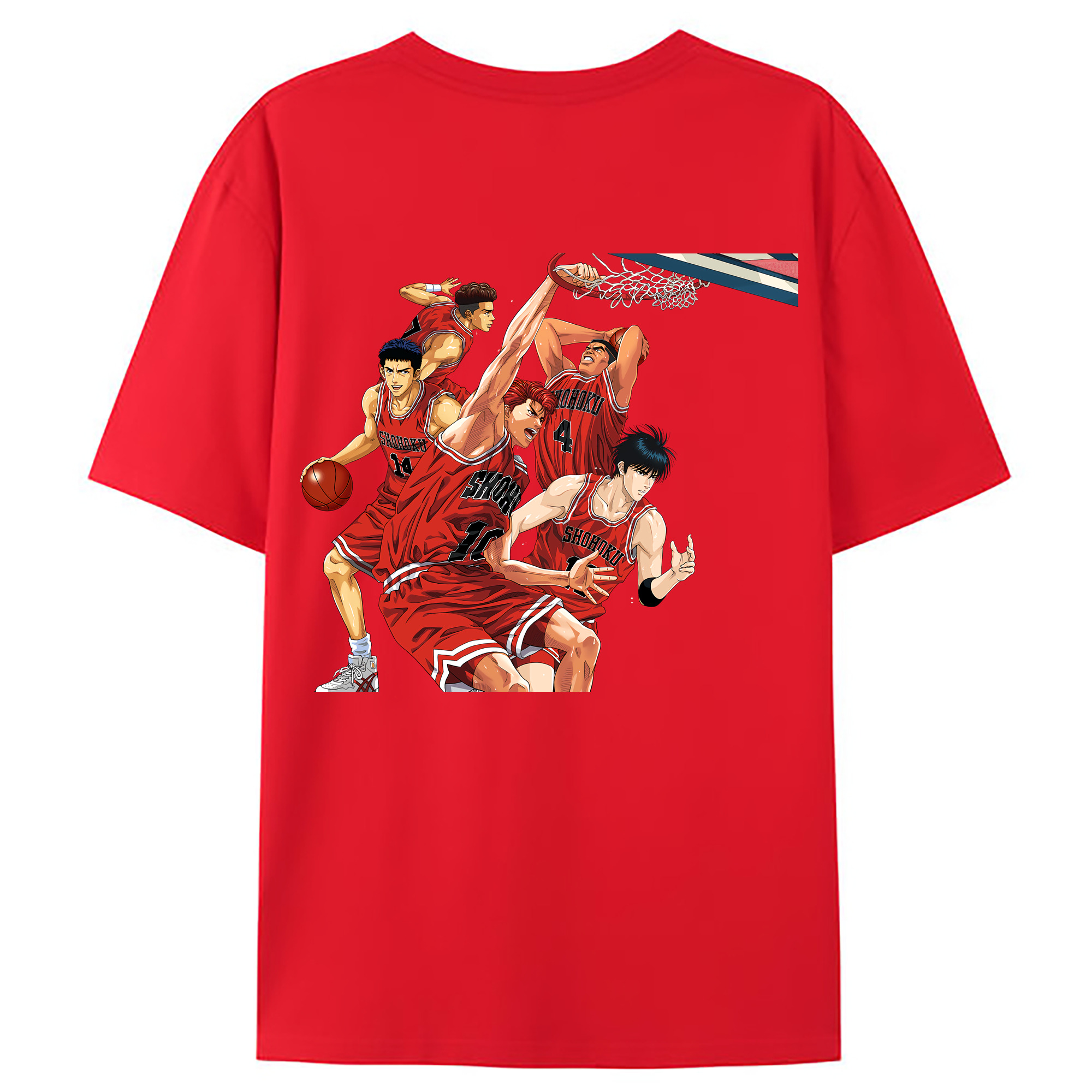 （画像用） SLAM DUNK／スラムダンク 綿100％ メンズ半袖Tシャツ（バックプリント） 通気性