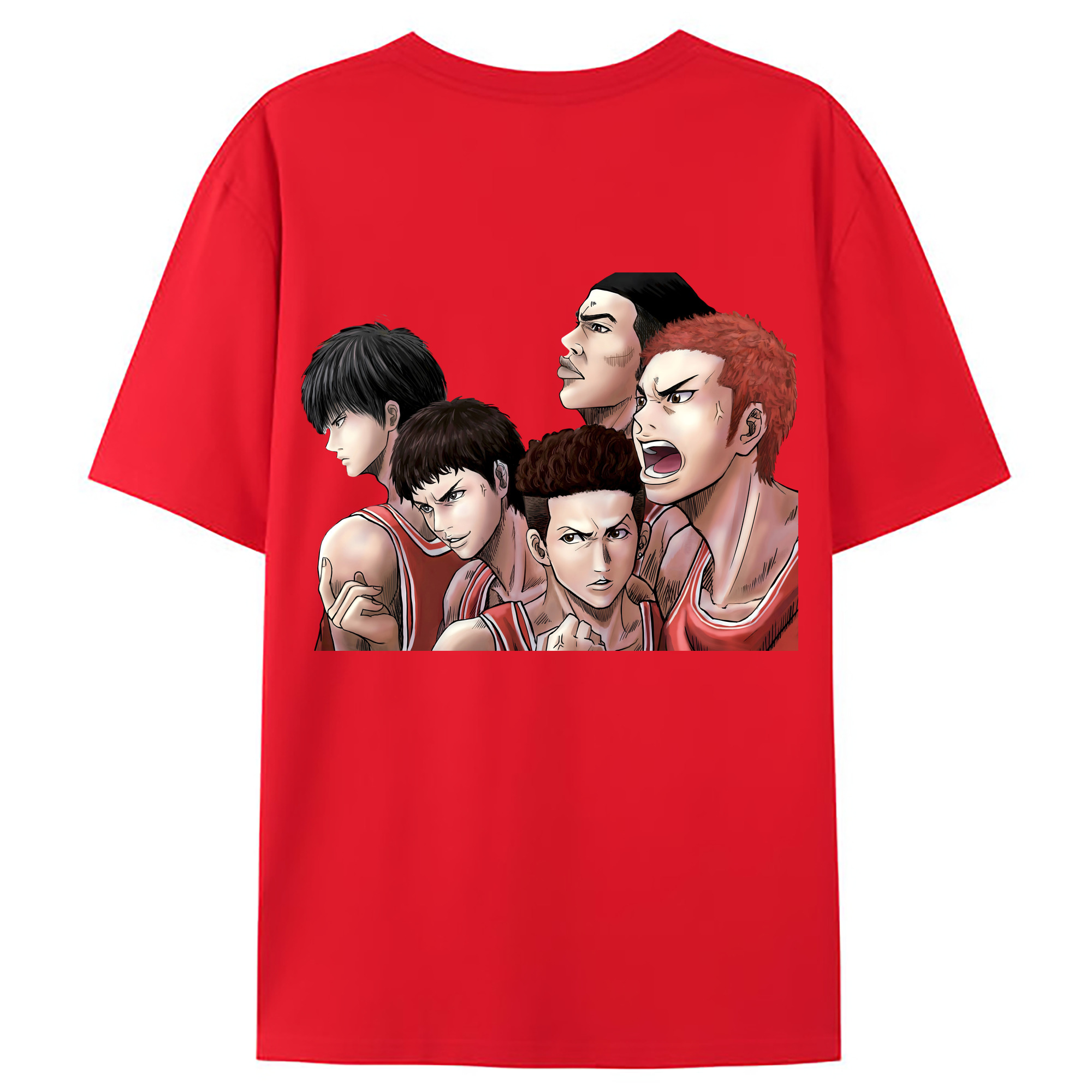 （画像用） SLAM DUNK／スラムダンク 綿100％ メンズ半袖Tシャツ（バックプリント） 通気性