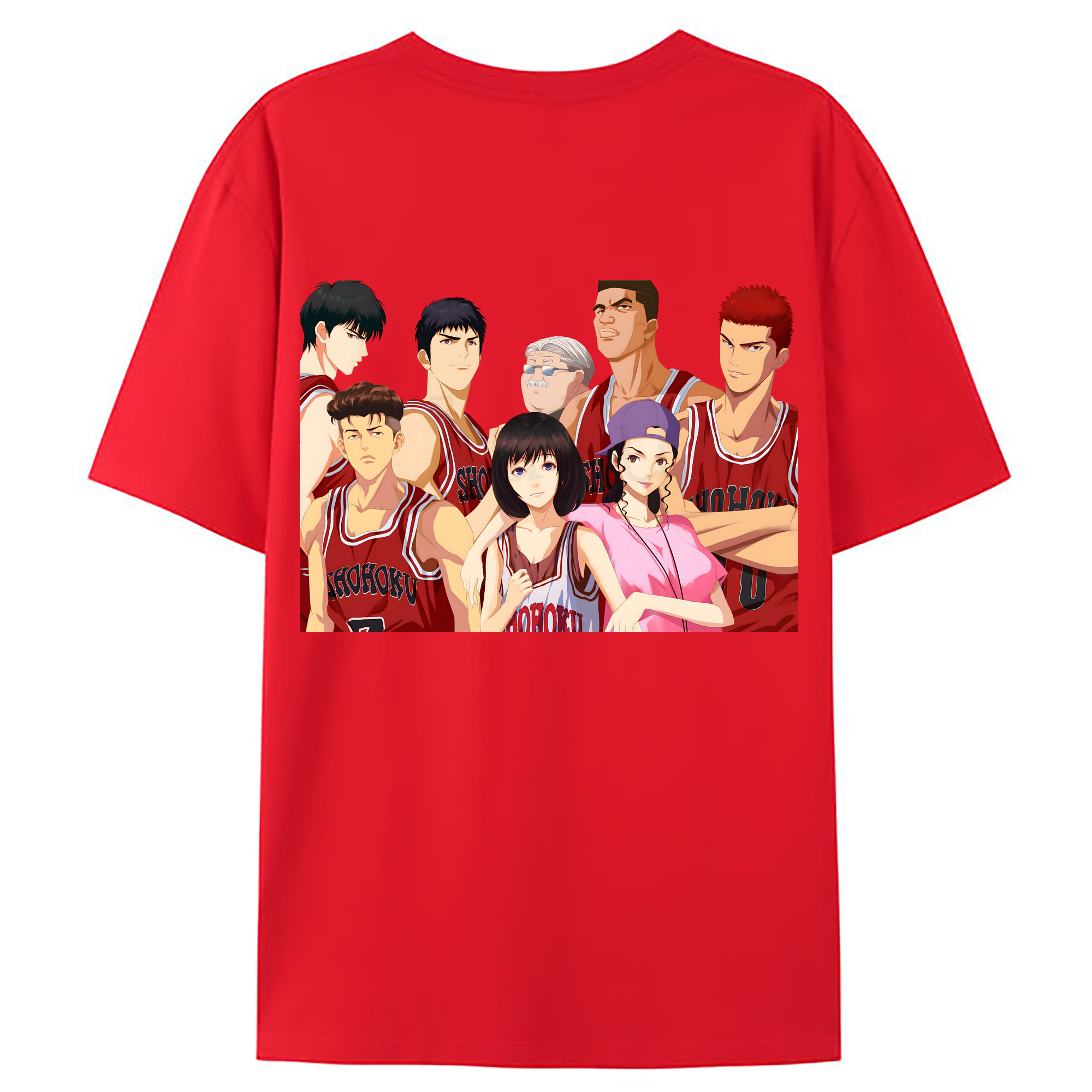 （画像用） SLAM DUNK／スラムダンク 綿100％ メンズ半袖Tシャツ（バックプリント） 通気性