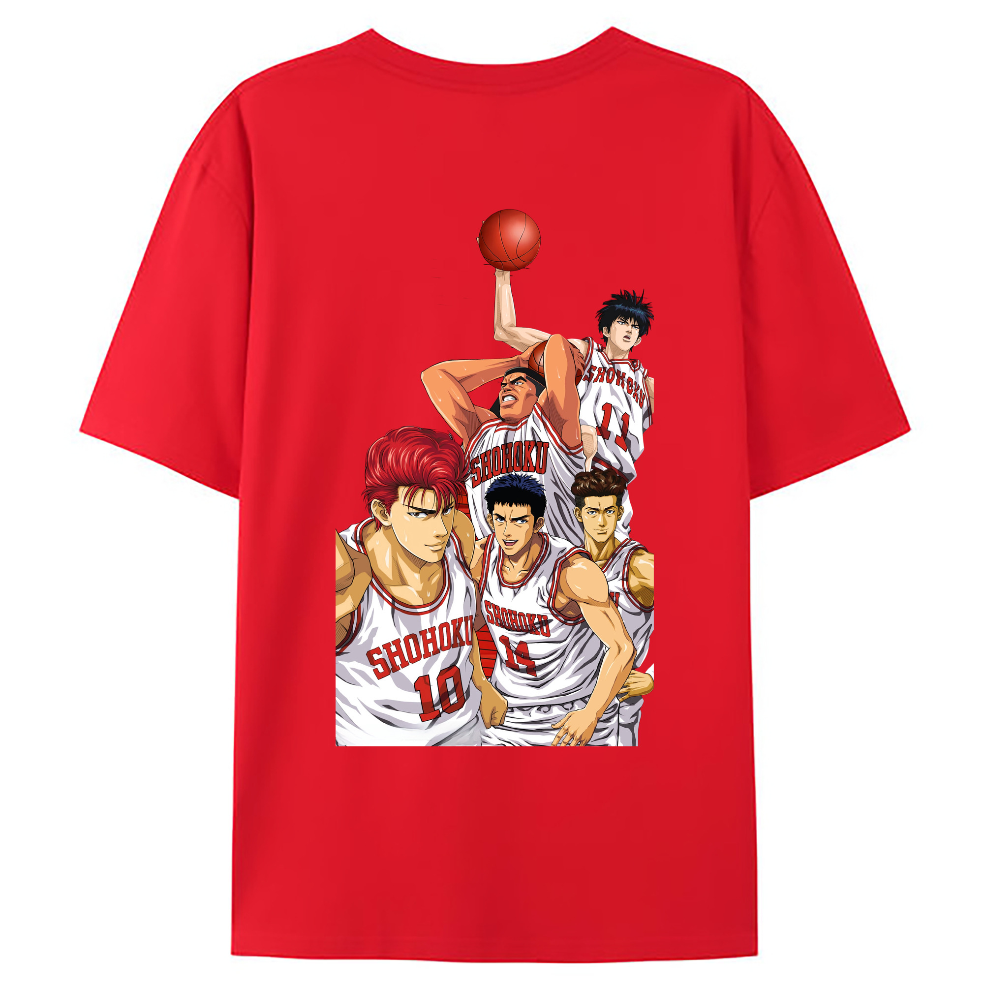 （画像用） SLAM DUNK／スラムダンク 綿100％ メンズ半袖Tシャツ（バックプリント） 通気性