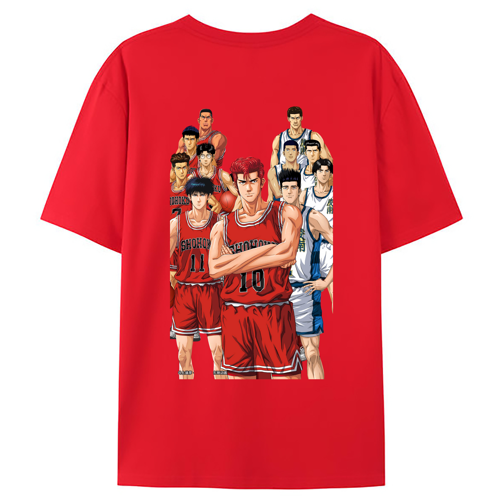 （画像用） SLAM DUNK／スラムダンク 綿100％ メンズ半袖Tシャツ（バックプリント） 通気性