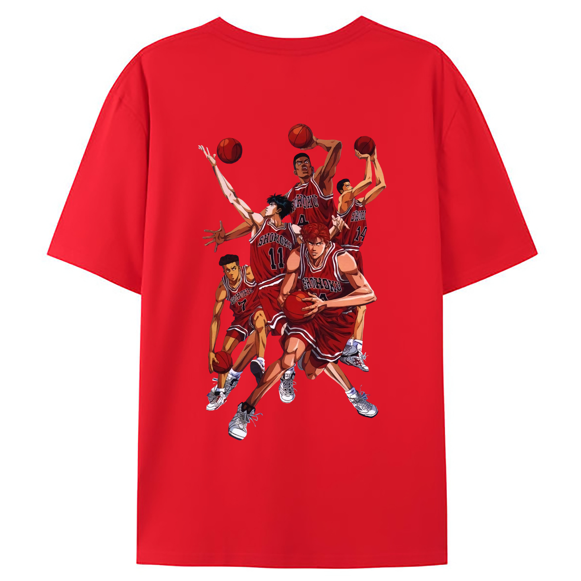 （画像用） SLAM DUNK／スラムダンク 綿100％ メンズ半袖Tシャツ（バックプリント） 通気性
