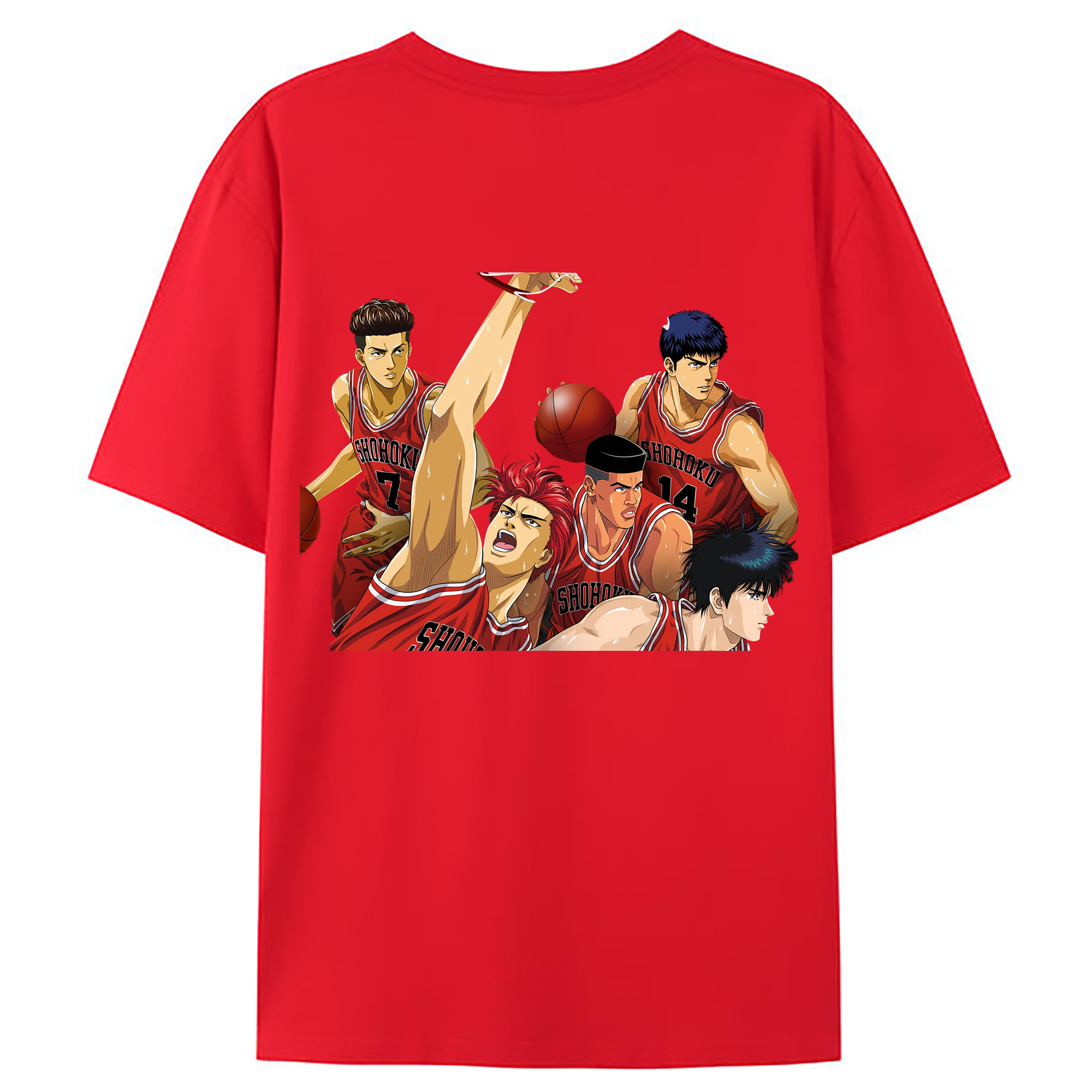 （画像用） SLAM DUNK／スラムダンク 綿100％ メンズ半袖Tシャツ（バックプリント） 通気性