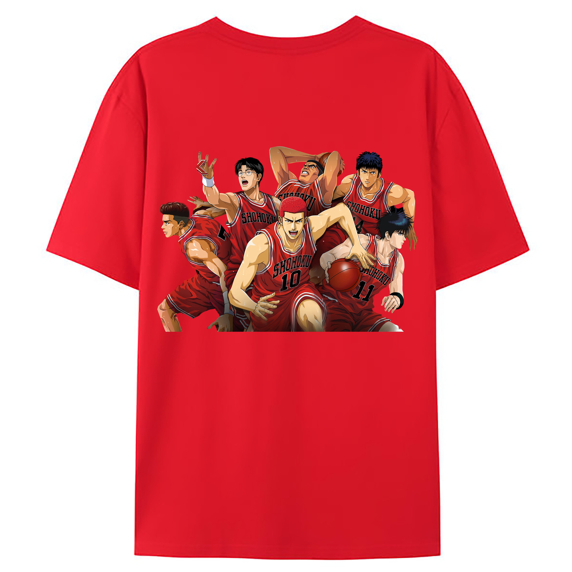 （画像用） SLAM DUNK／スラムダンク 綿100％ メンズ半袖Tシャツ（バックプリント） 通気性