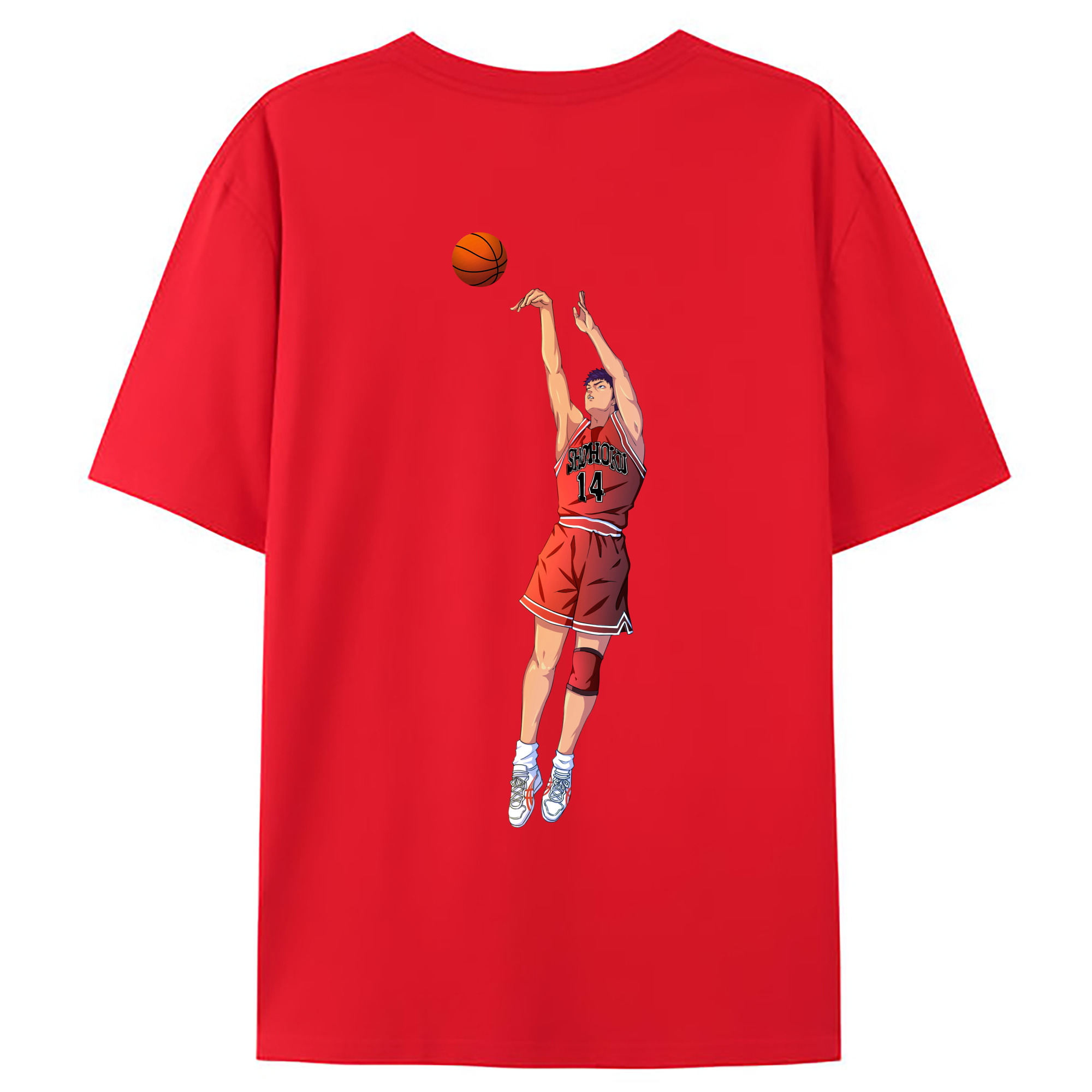（画像用） SLAM DUNK／スラムダンク 綿100％ メンズ半袖Tシャツ（バックプリント） 通気性