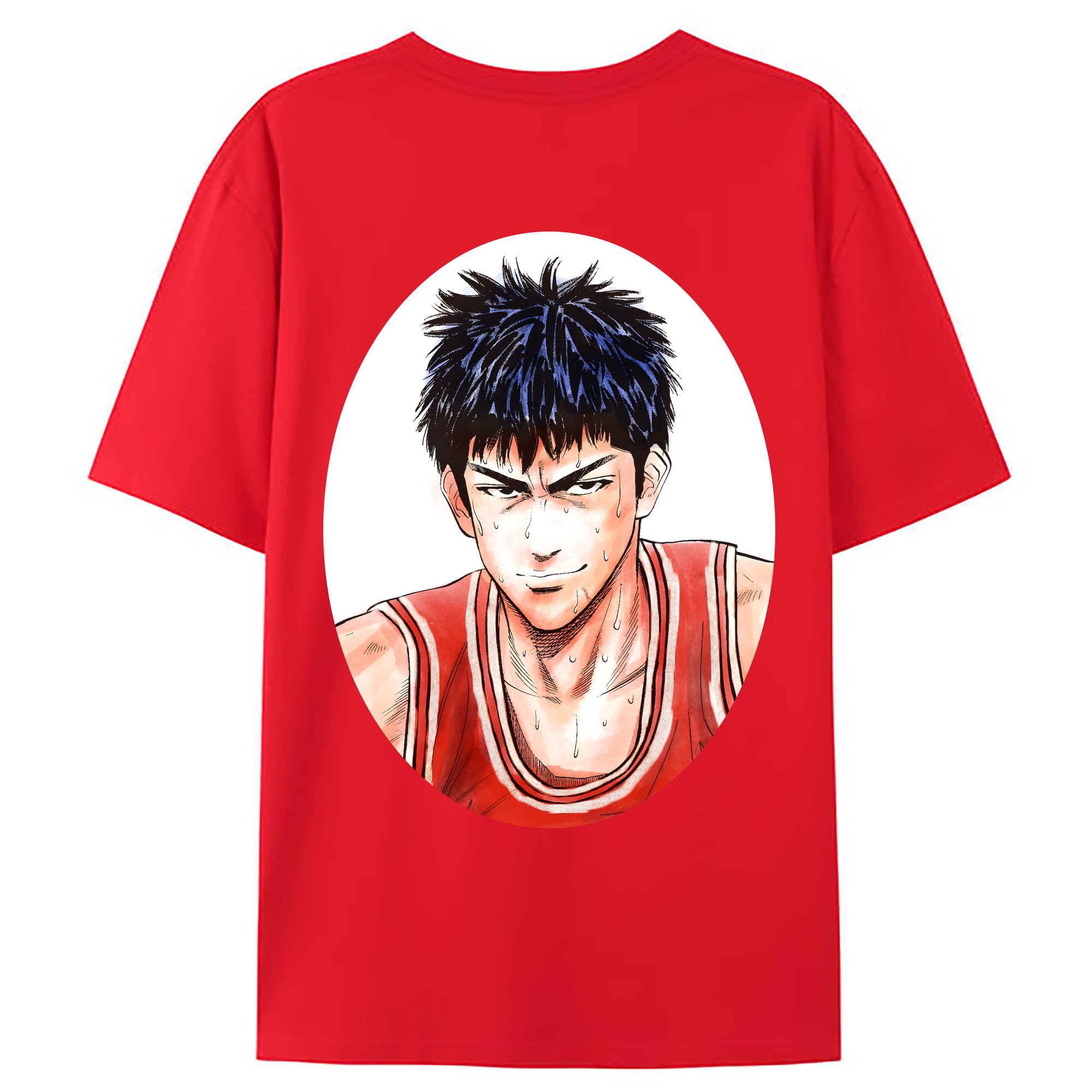 （画像用） SLAM DUNK／スラムダンク 綿100％ メンズ半袖Tシャツ（バックプリント） 通気性