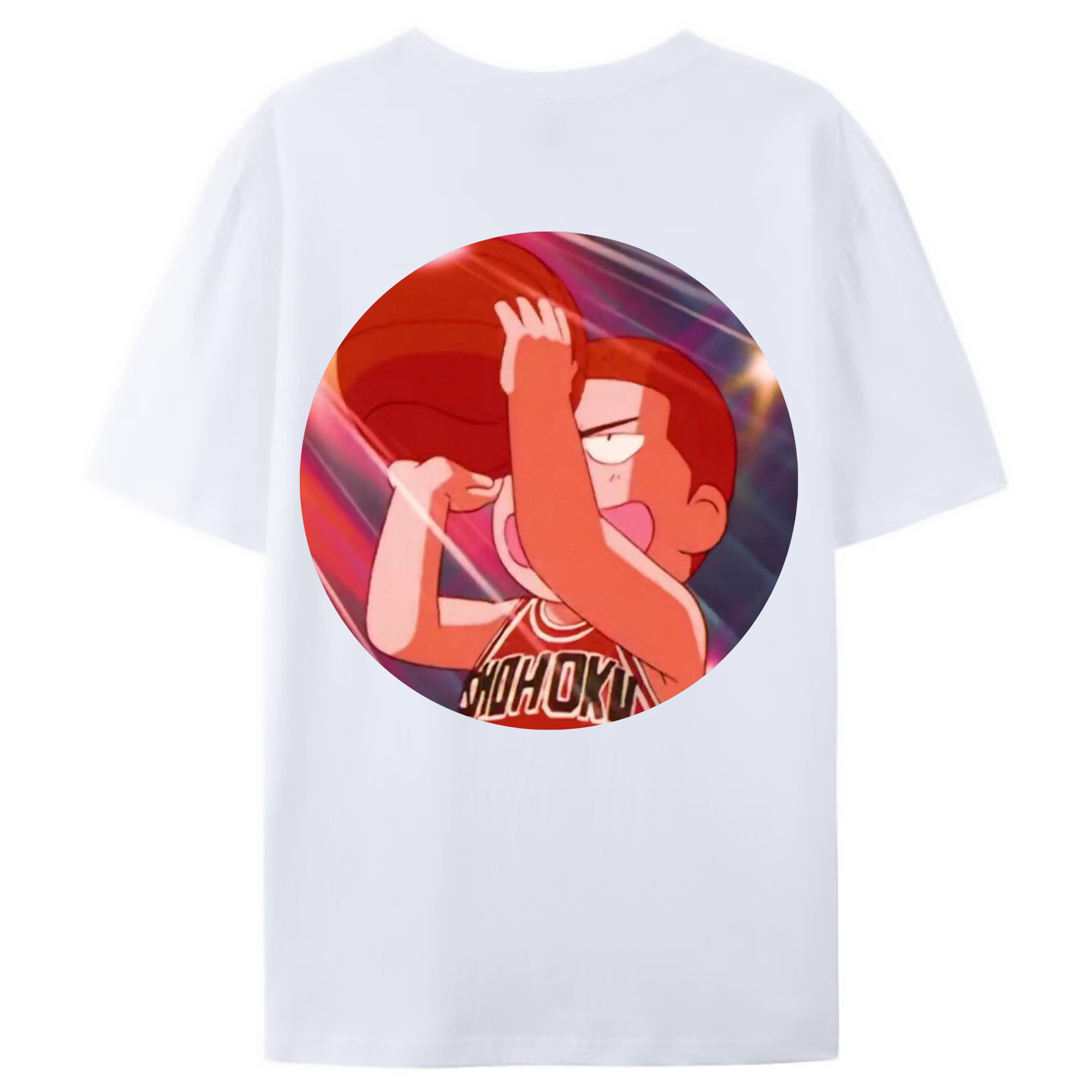 （画像用） SLAM DUNK／スラムダンク 綿100％ メンズ半袖Tシャツ（バックプリント） 通気性