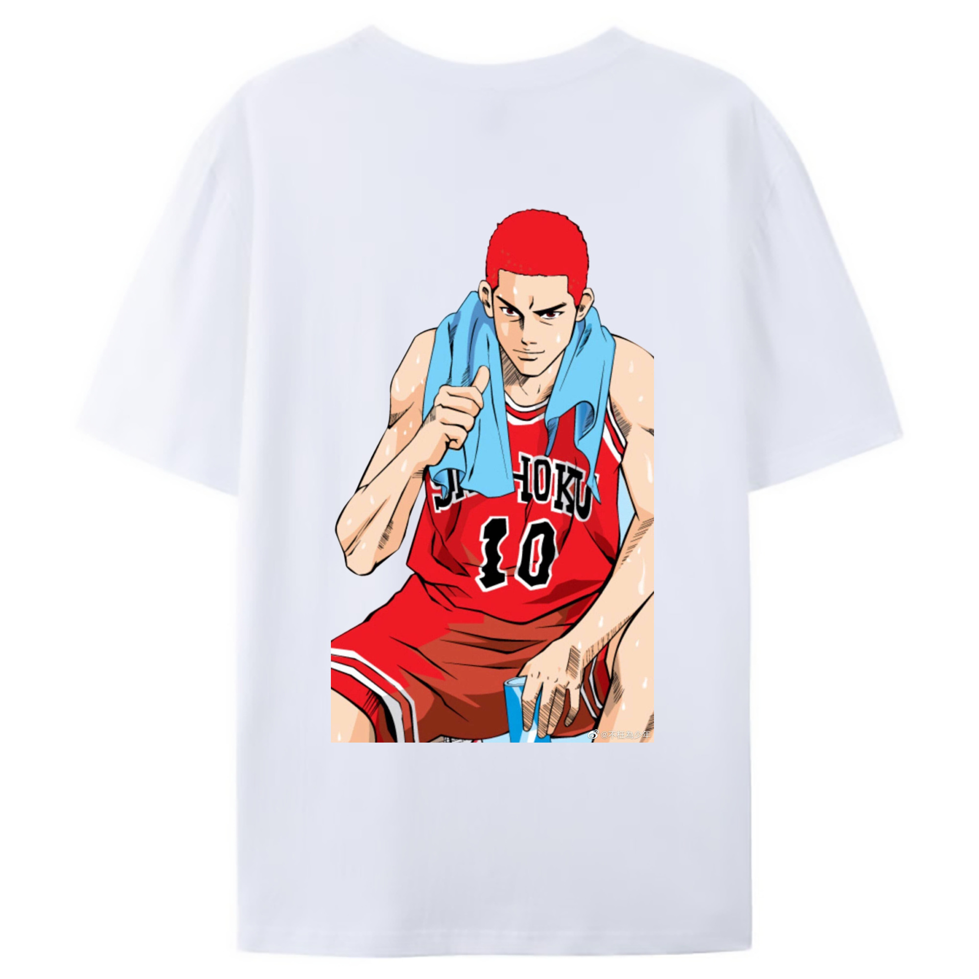 （画像用） SLAM DUNK／スラムダンク 綿100％ メンズ半袖Tシャツ（バックプリント） 通気性