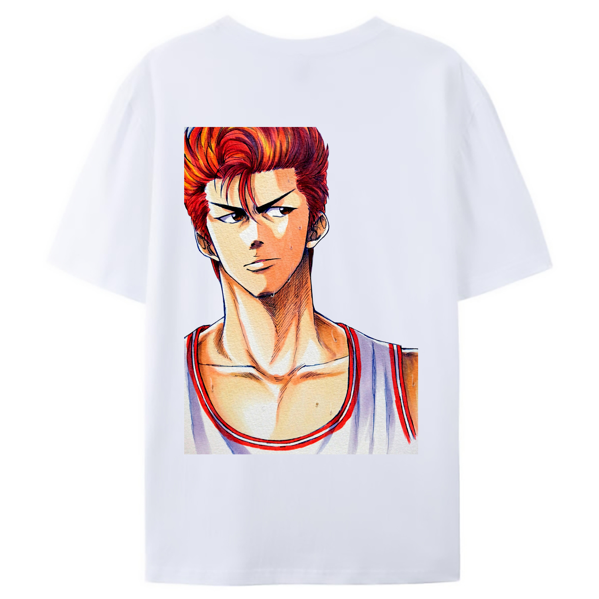 （画像用） SLAM DUNK／スラムダンク 綿100％ メンズ半袖Tシャツ（バックプリント） 通気性
