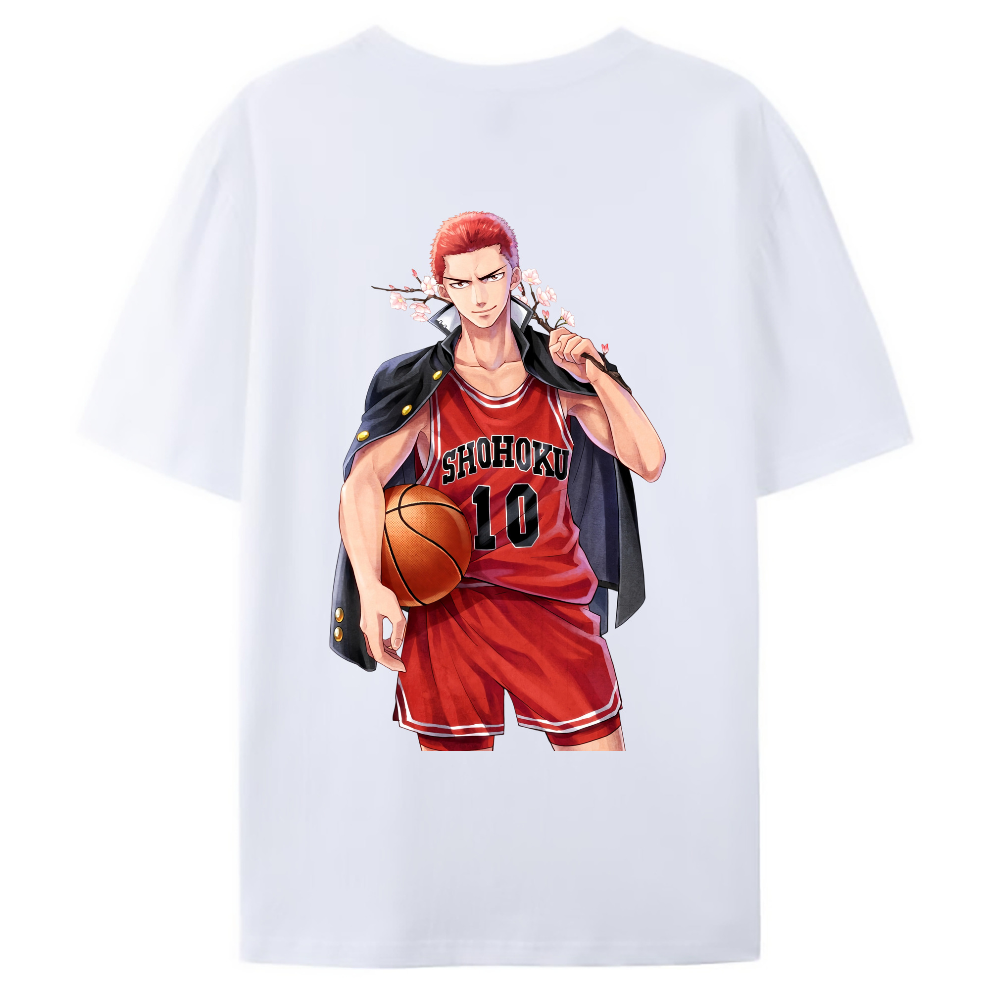 （画像用） SLAM DUNK／スラムダンク 綿100％ メンズ半袖Tシャツ（バックプリント） 通気性