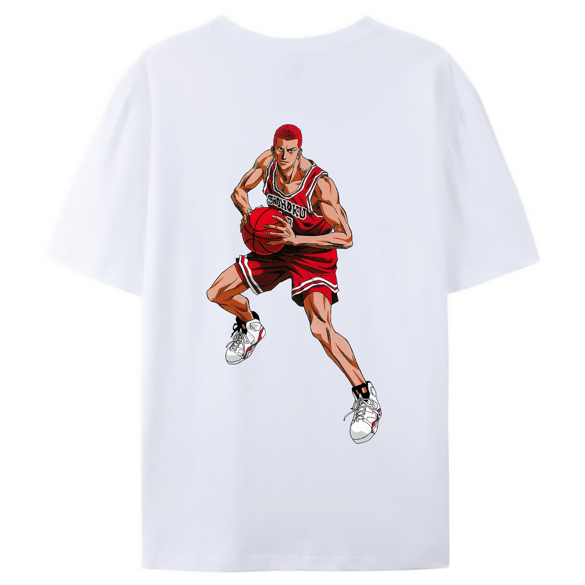 （画像用） SLAM DUNK／スラムダンク 綿100％ メンズ半袖Tシャツ（バックプリント） 通気性