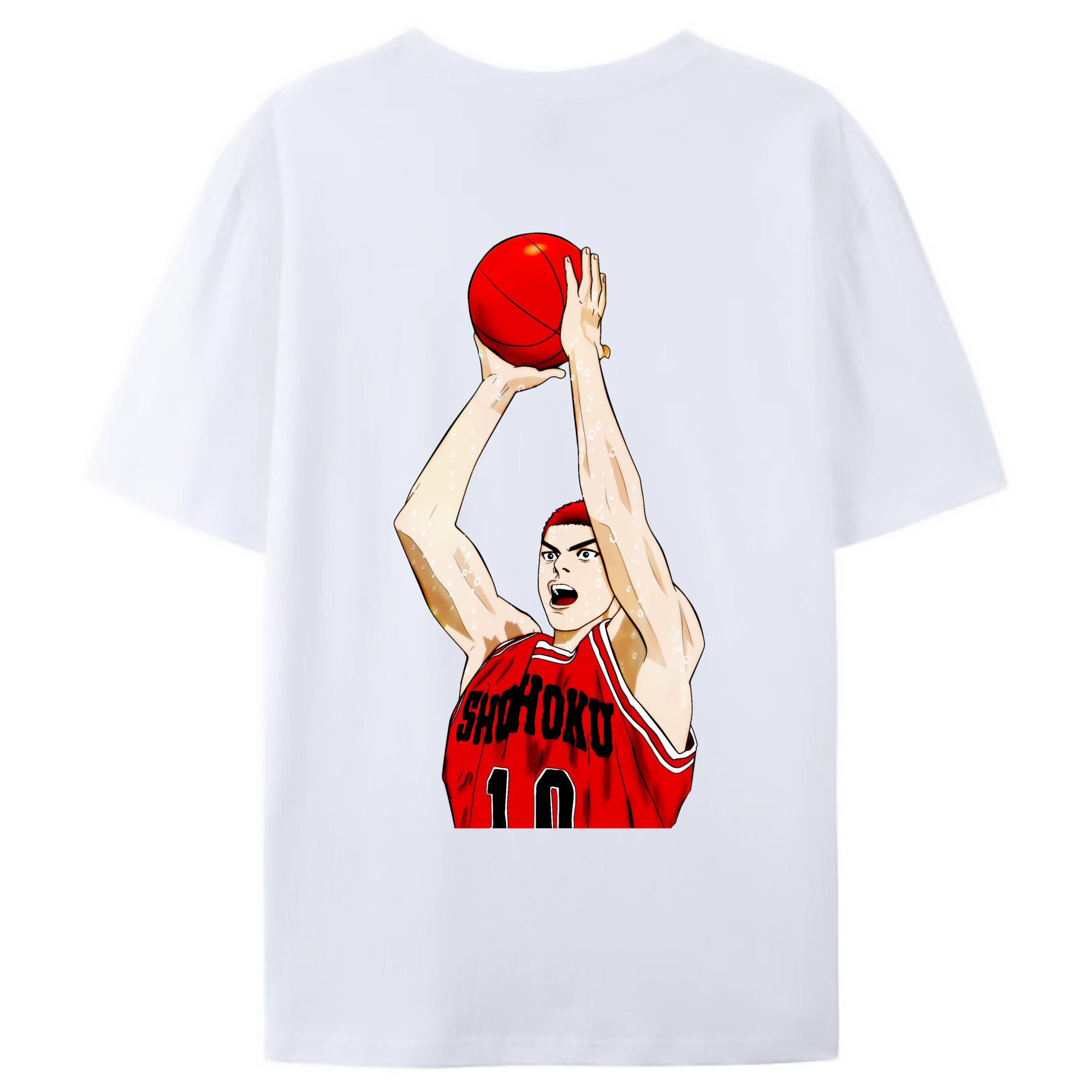（画像用） SLAM DUNK／スラムダンク 綿100％ メンズ半袖Tシャツ（バックプリント） 通気性