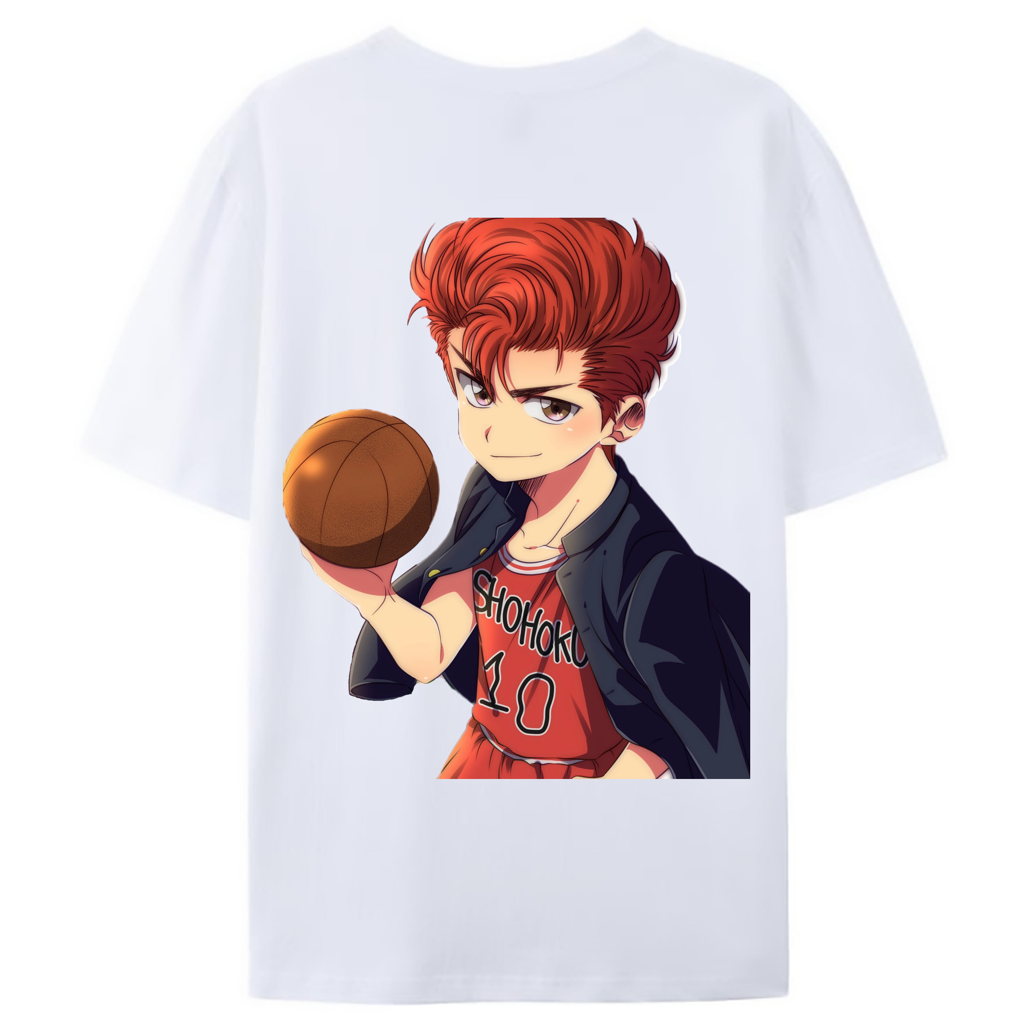 （画像用） SLAM DUNK／スラムダンク 綿100％ メンズ半袖Tシャツ（バックプリント） 通気性