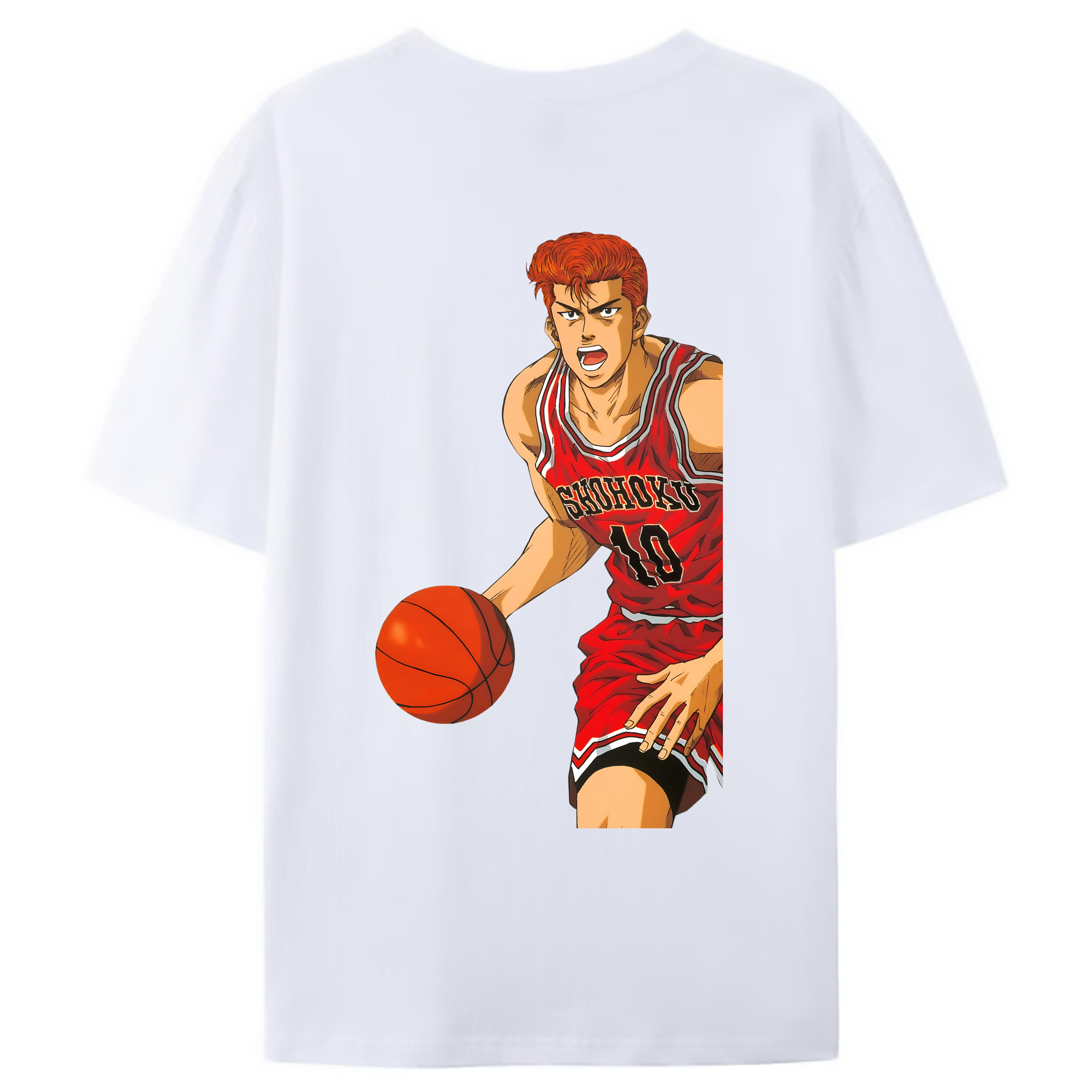 （画像用） SLAM DUNK／スラムダンク 綿100％ メンズ半袖Tシャツ（バックプリント） 通気性