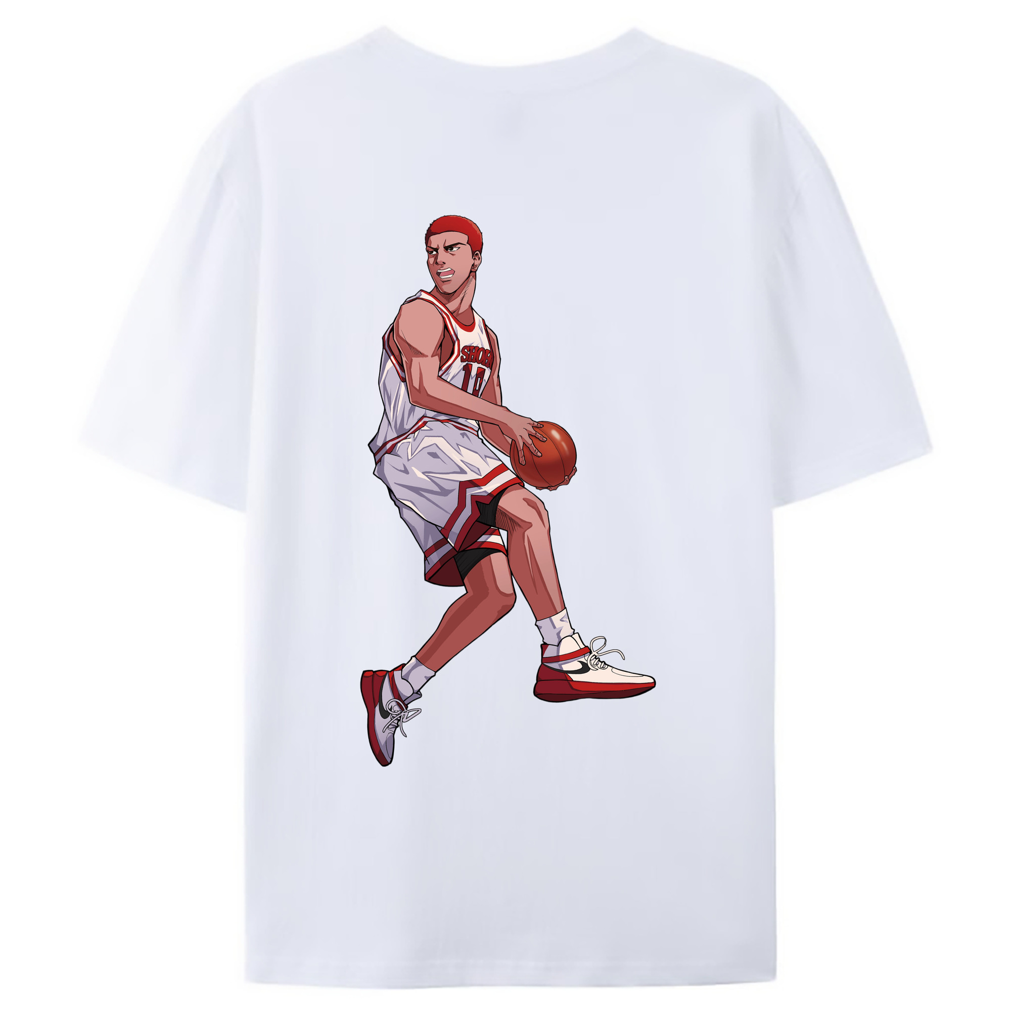 （画像用） SLAM DUNK／スラムダンク 綿100％ メンズ半袖Tシャツ（バックプリント） 通気性