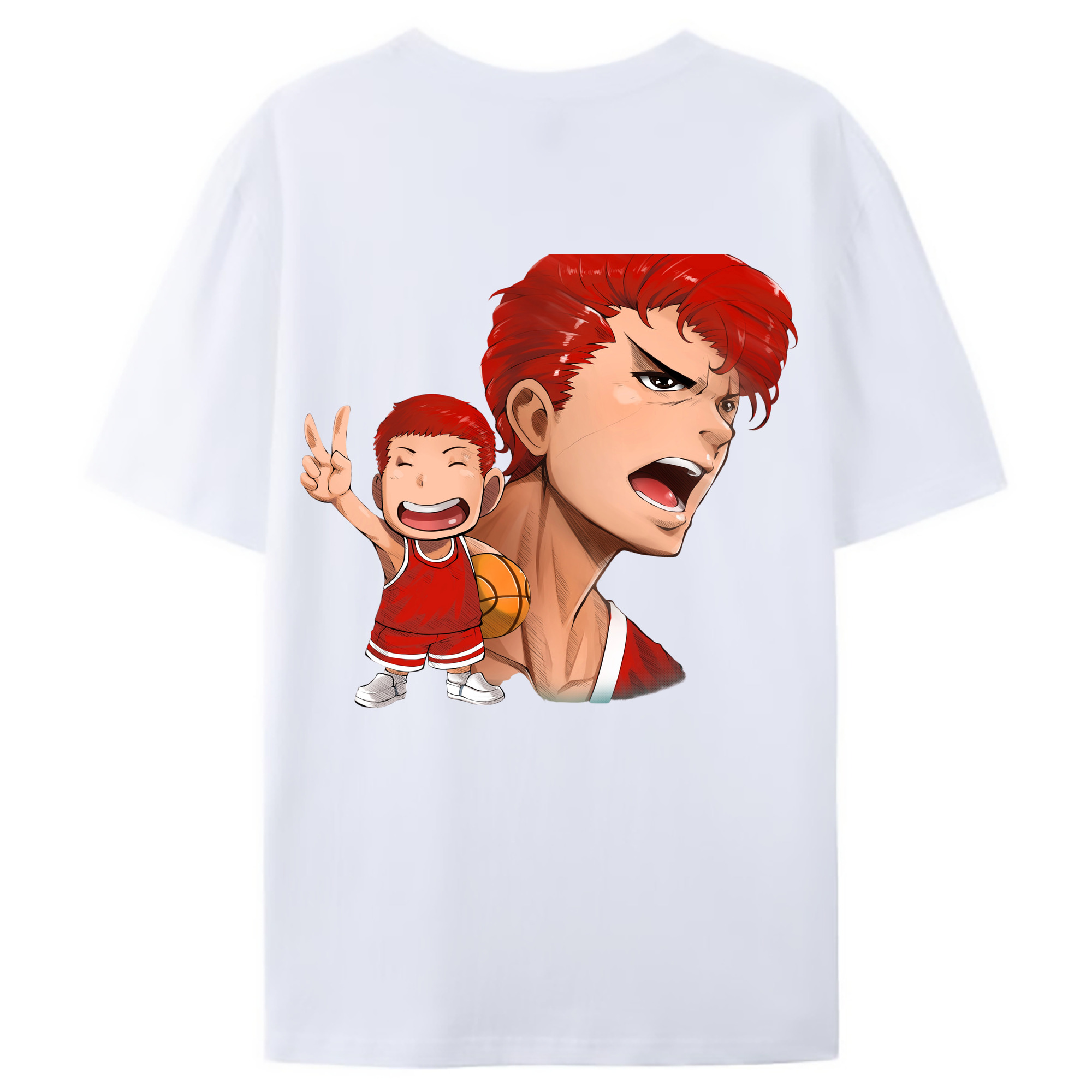 （画像用） SLAM DUNK／スラムダンク 綿100％ メンズ半袖Tシャツ（バックプリント） 通気性