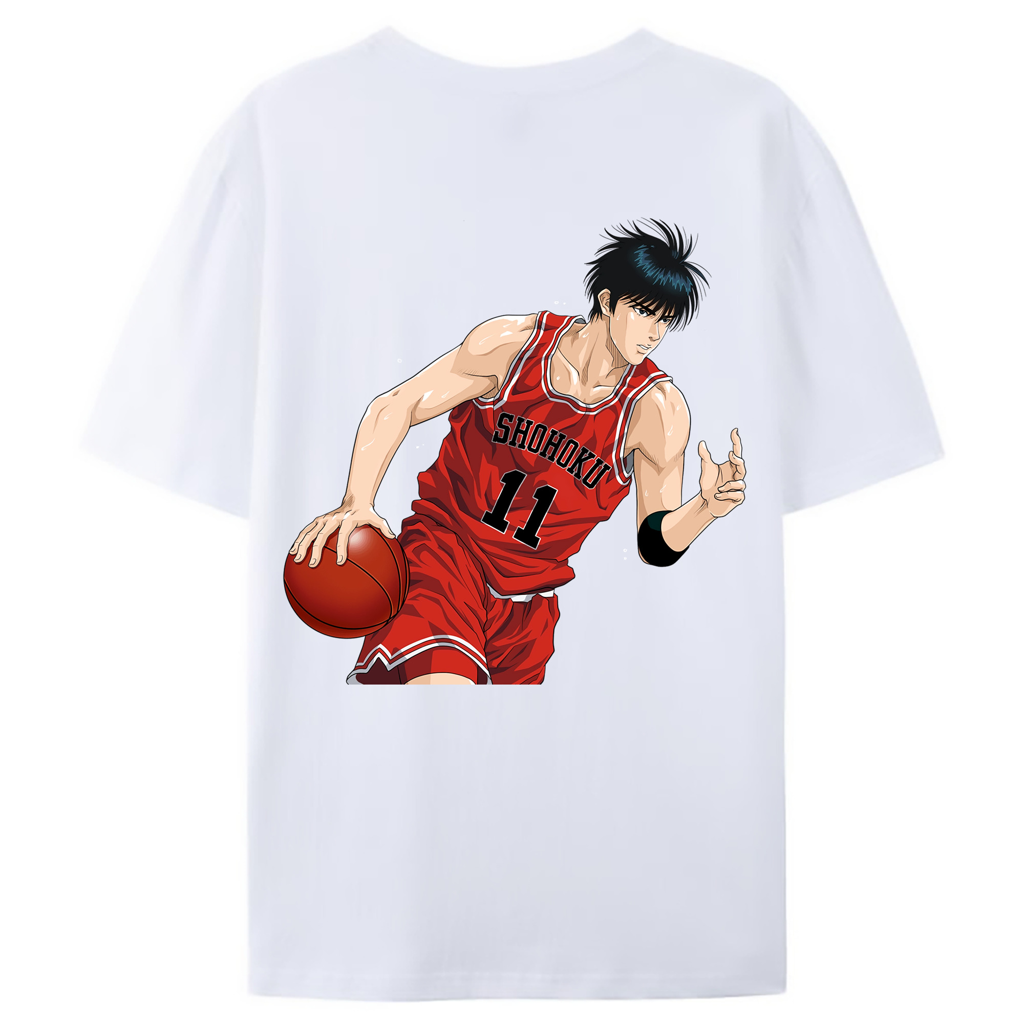 （画像用） SLAM DUNK／スラムダンク 綿100％ メンズ半袖Tシャツ（バックプリント） 通気性