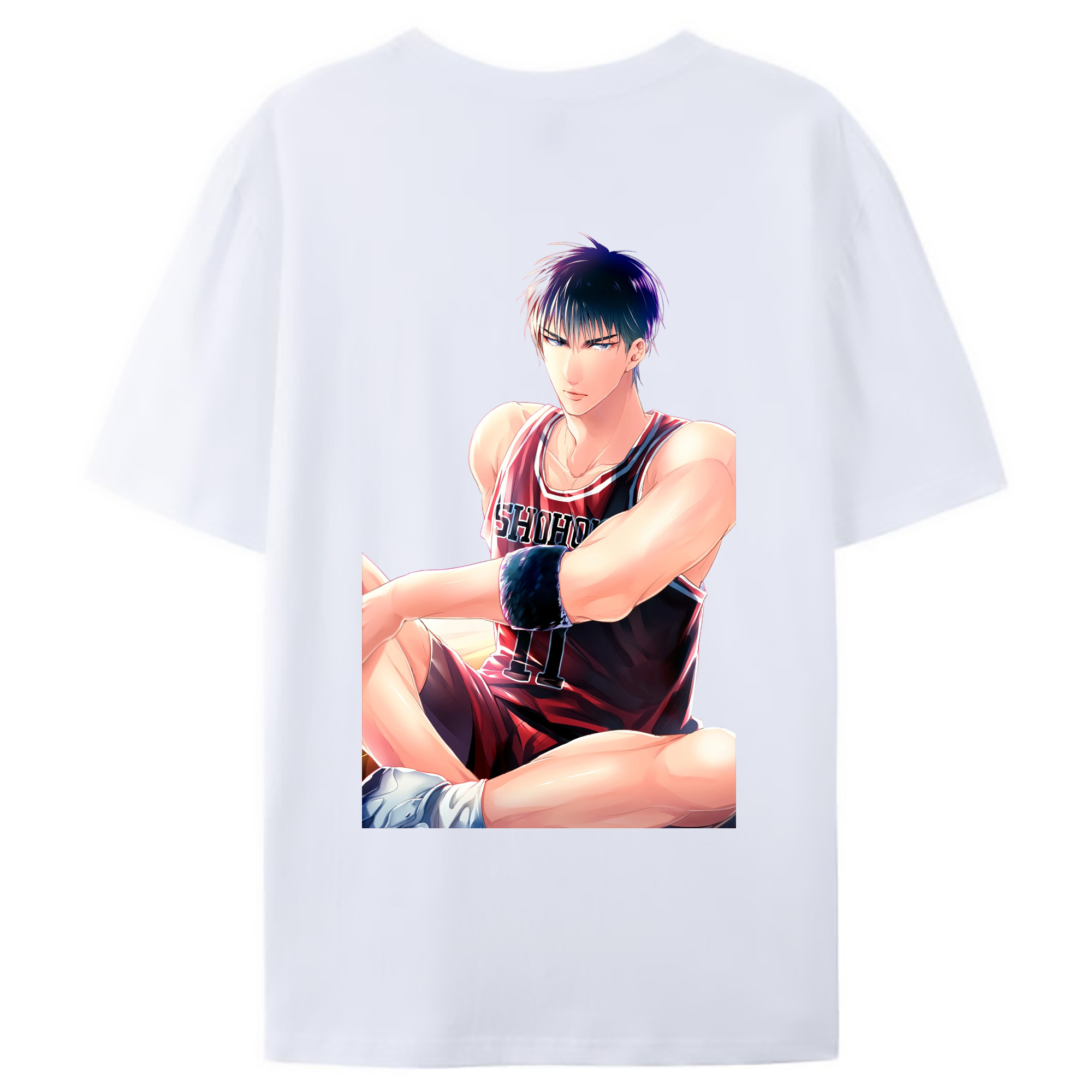 （画像用） SLAM DUNK／スラムダンク 綿100％ メンズ半袖Tシャツ（バックプリント） 通気性