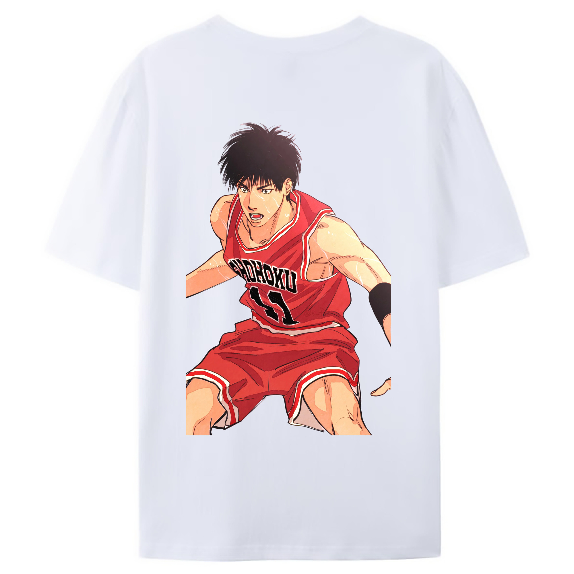 （画像用） SLAM DUNK／スラムダンク 綿100％ メンズ半袖Tシャツ（バックプリント） 通気性