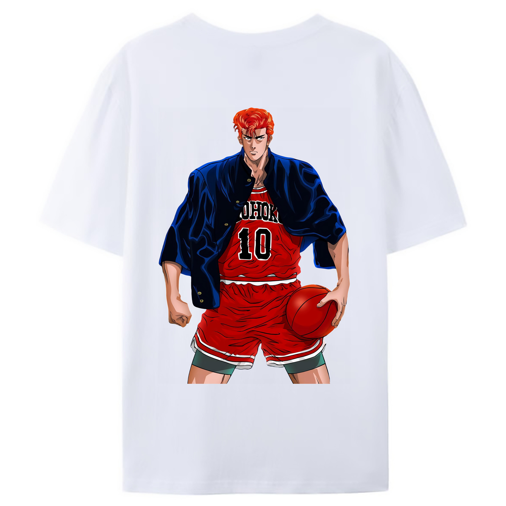 （画像用） SLAM DUNK／スラムダンク 綿100％ メンズ半袖Tシャツ（バックプリント） 通気性