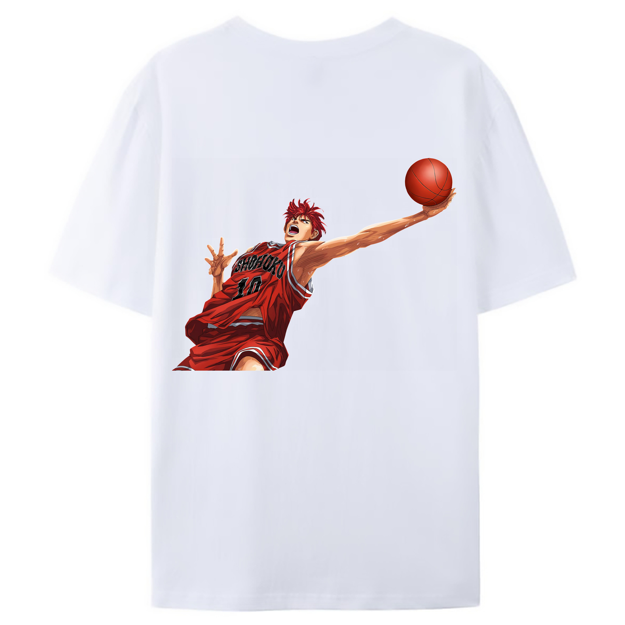 （画像用） SLAM DUNK／スラムダンク 綿100％ メンズ半袖Tシャツ（バックプリント） 通気性