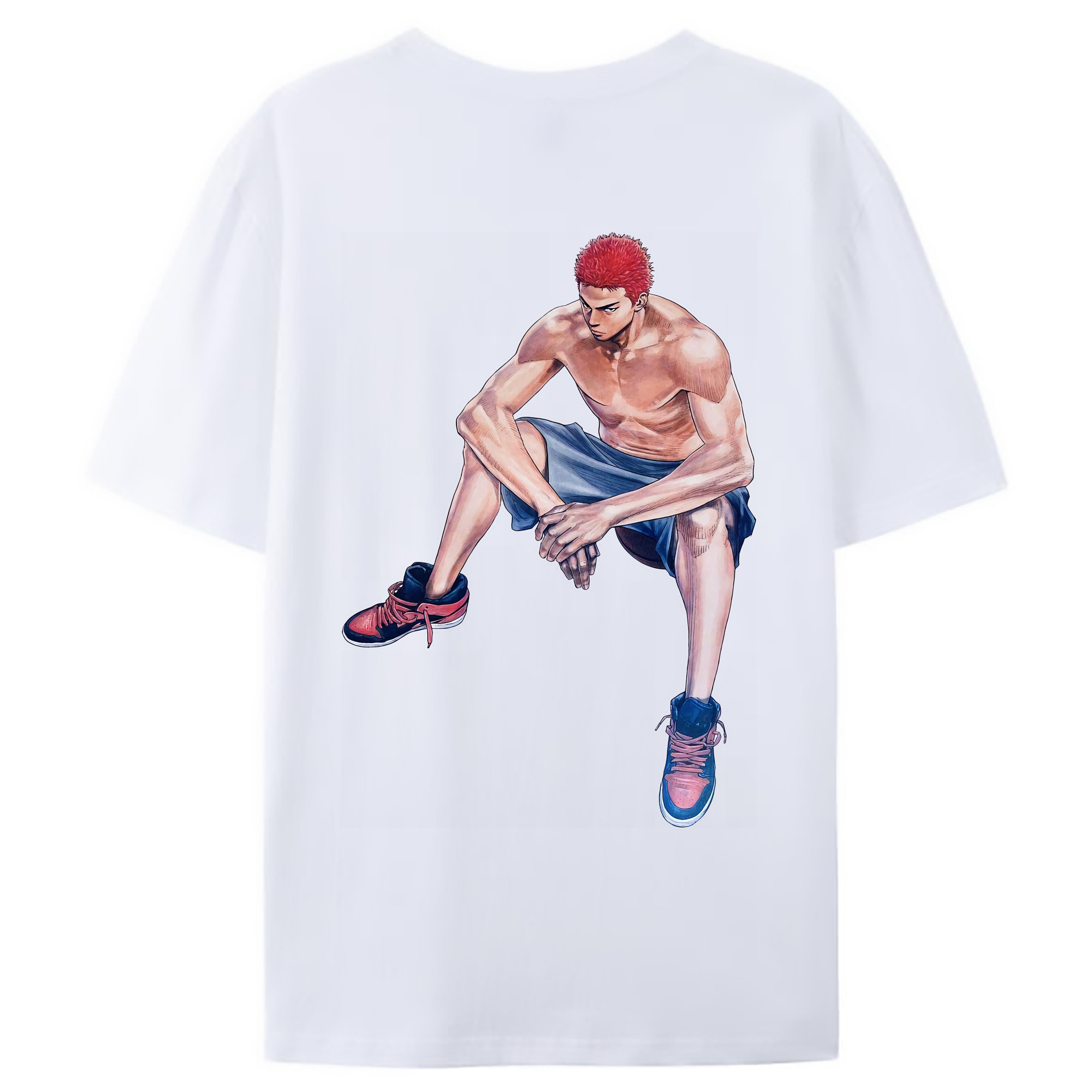 （画像用） SLAM DUNK／スラムダンク 綿100％ メンズ半袖Tシャツ（バックプリント） 通気性