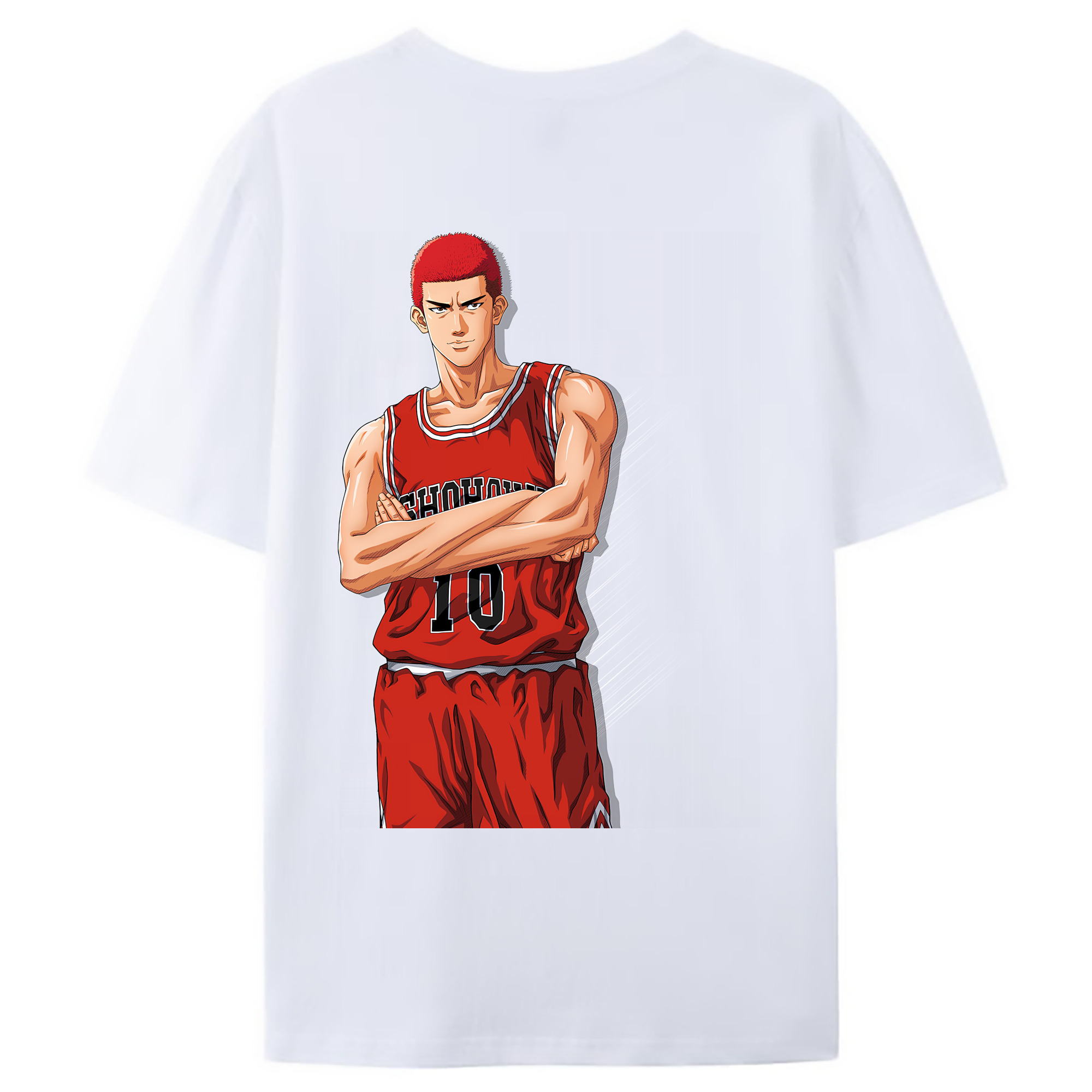 （画像用） SLAM DUNK／スラムダンク 綿100％ メンズ半袖Tシャツ（バックプリント） 通気性