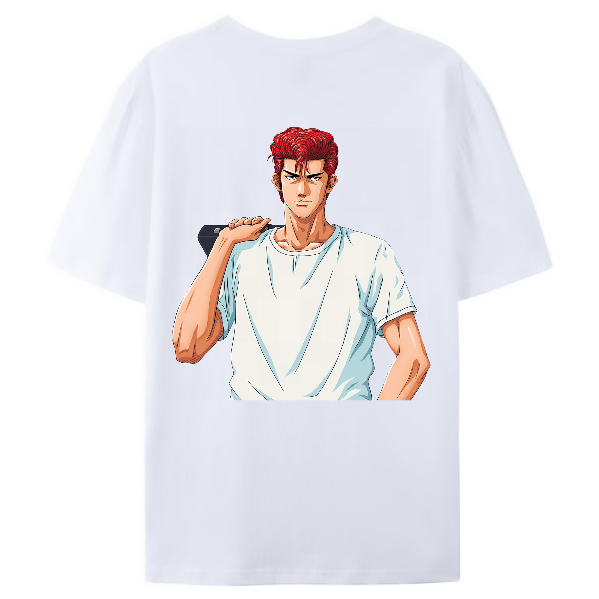 （画像用） SLAM DUNK／スラムダンク 綿100％ メンズ半袖Tシャツ（バックプリント） 通気性