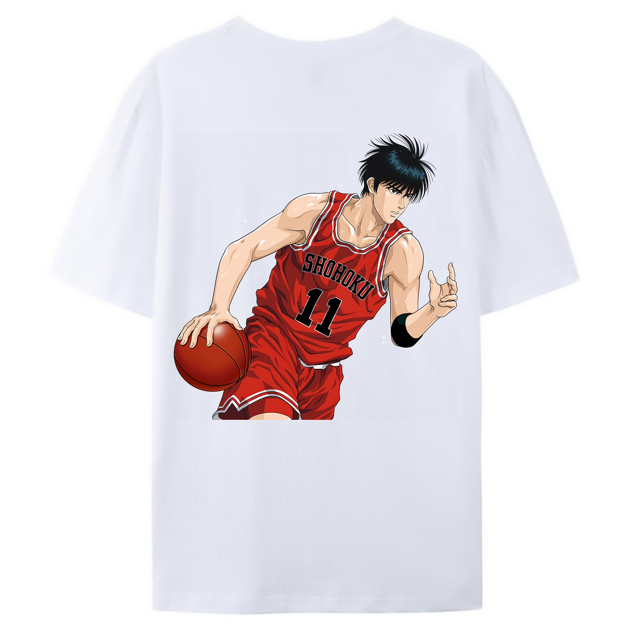 （画像用） SLAM DUNK／スラムダンク 綿100％ メンズ半袖Tシャツ（バックプリント） 通気性