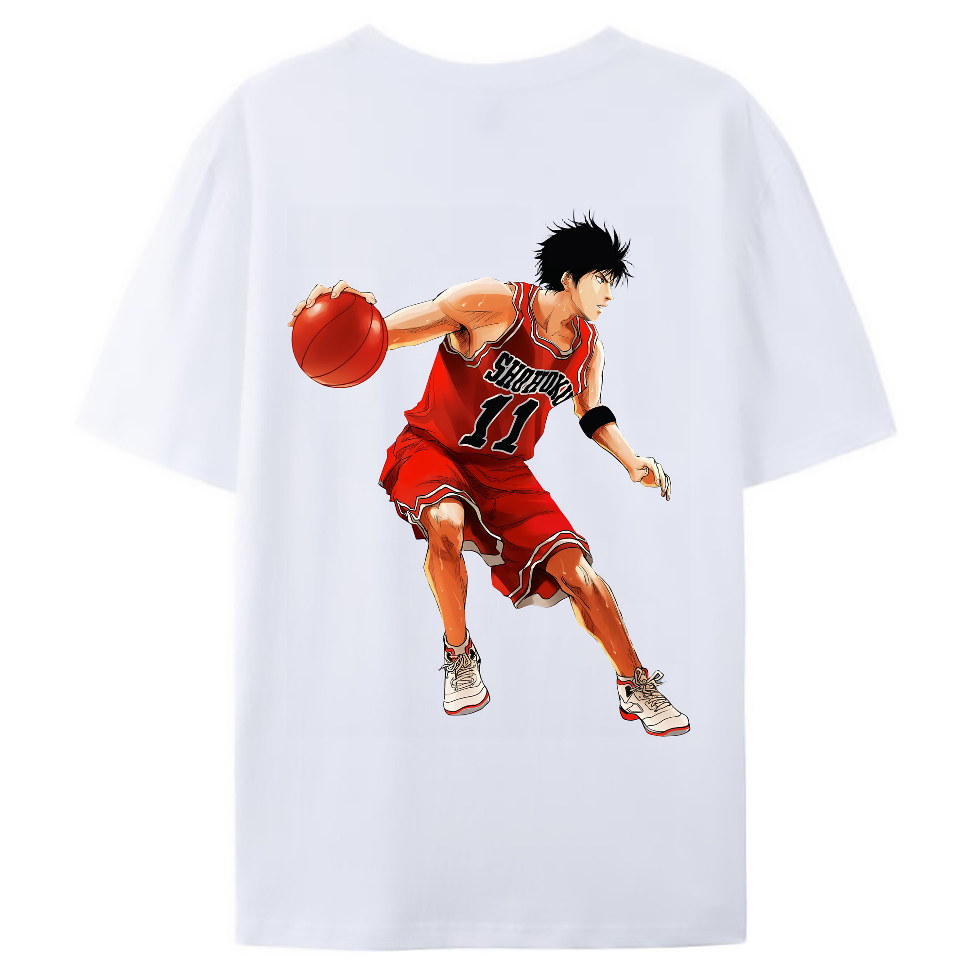（画像用） SLAM DUNK／スラムダンク 綿100％ メンズ半袖Tシャツ（バックプリント） 通気性