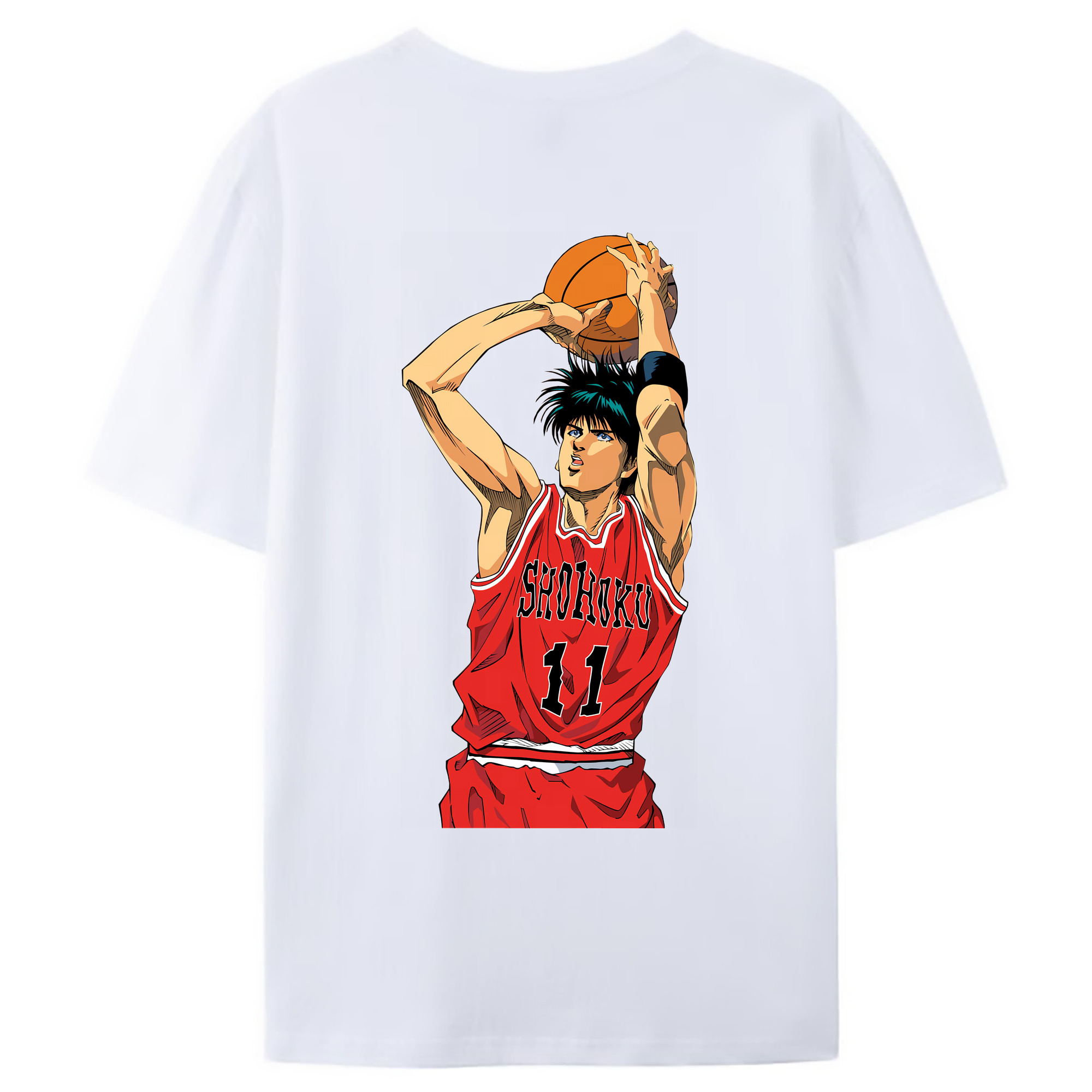 （画像用） SLAM DUNK／スラムダンク 綿100％ メンズ半袖Tシャツ（バックプリント） 通気性