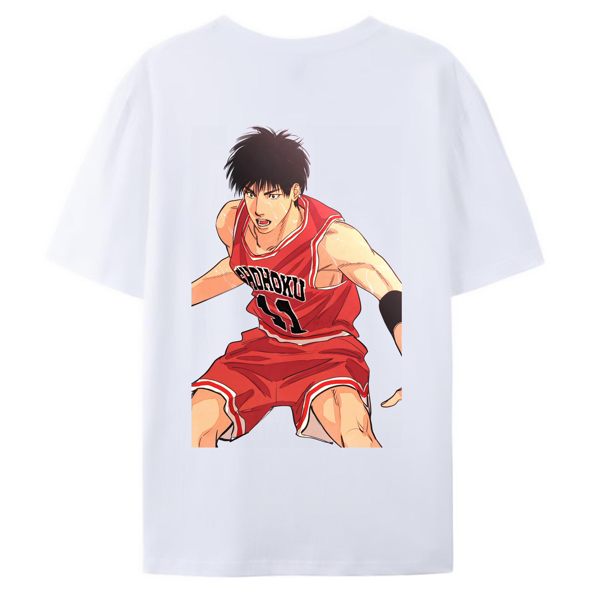 （画像用） SLAM DUNK／スラムダンク 綿100％ メンズ半袖Tシャツ（バックプリント） 通気性