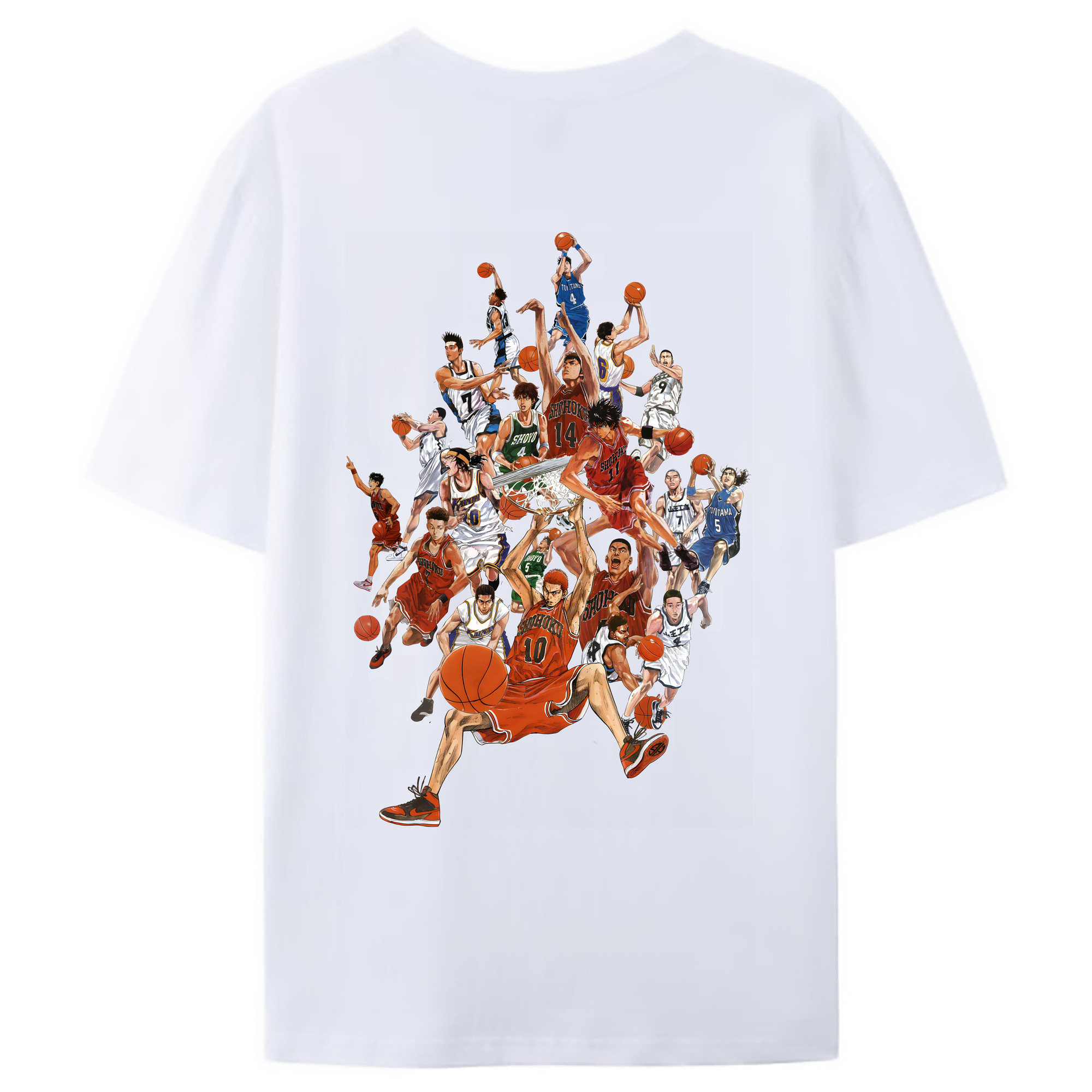 （画像用） SLAM DUNK／スラムダンク 綿100％ メンズ半袖Tシャツ（バックプリント） 通気性