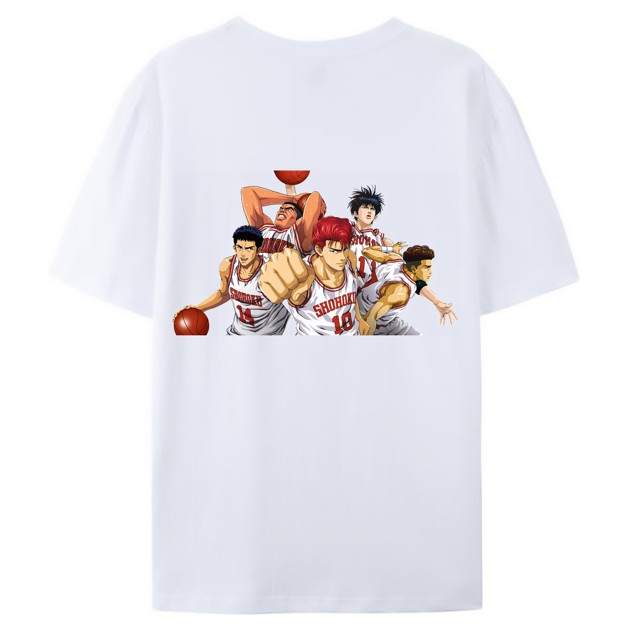 （画像用） SLAM DUNK／スラムダンク 綿100％ メンズ半袖Tシャツ（バックプリント） 通気性