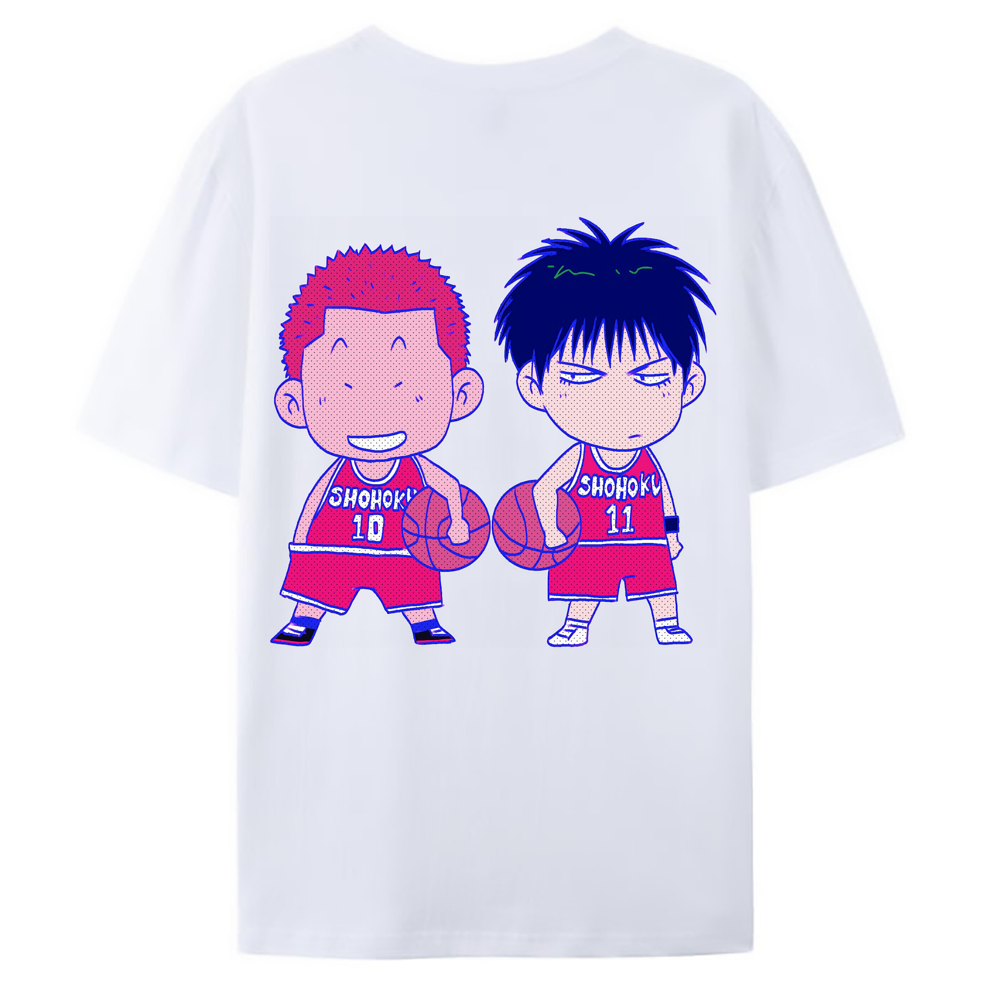 （画像用） SLAM DUNK／スラムダンク 綿100％ メンズ半袖Tシャツ（バックプリント） 通気性