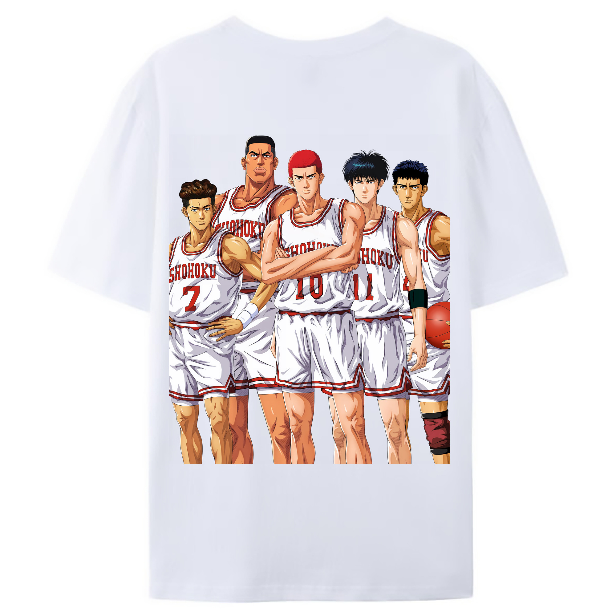 （画像用） SLAM DUNK／スラムダンク 綿100％ メンズ半袖Tシャツ（バックプリント） 通気性
