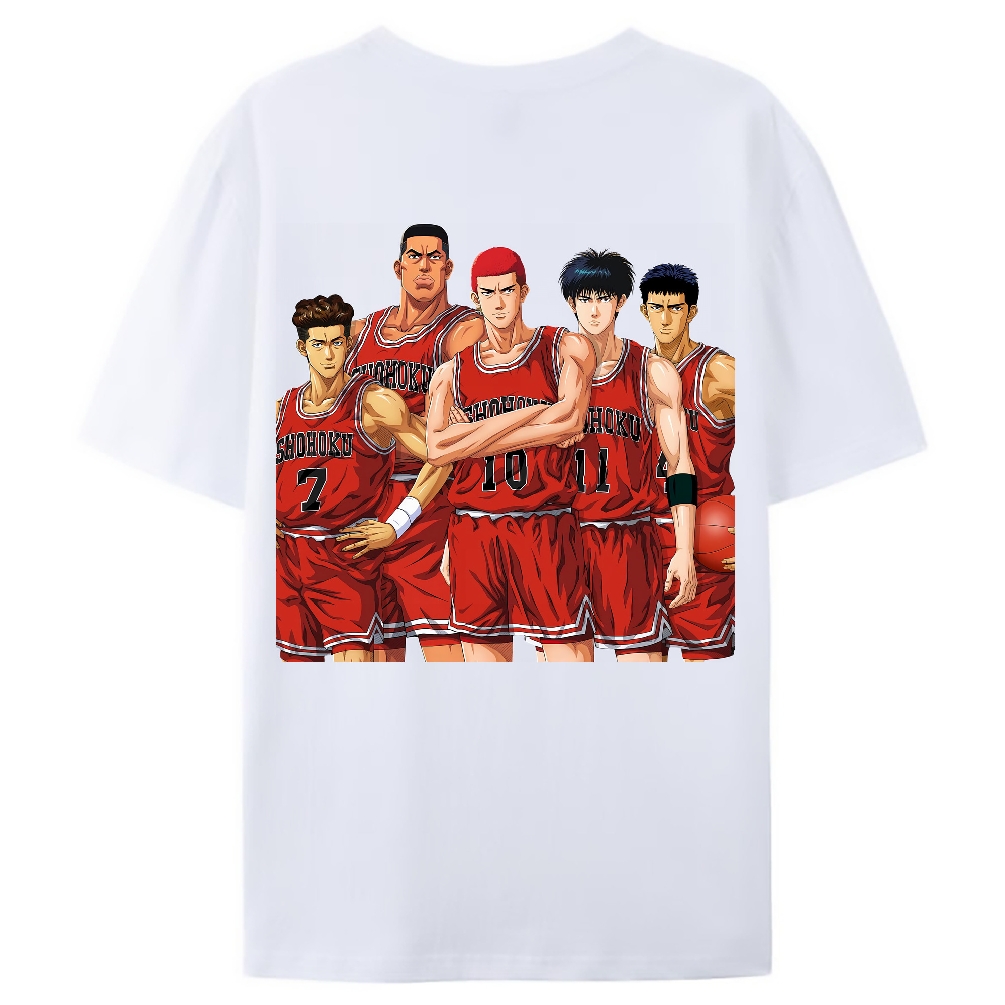 （画像用） SLAM DUNK／スラムダンク 綿100％ メンズ半袖Tシャツ（バックプリント） 通気性