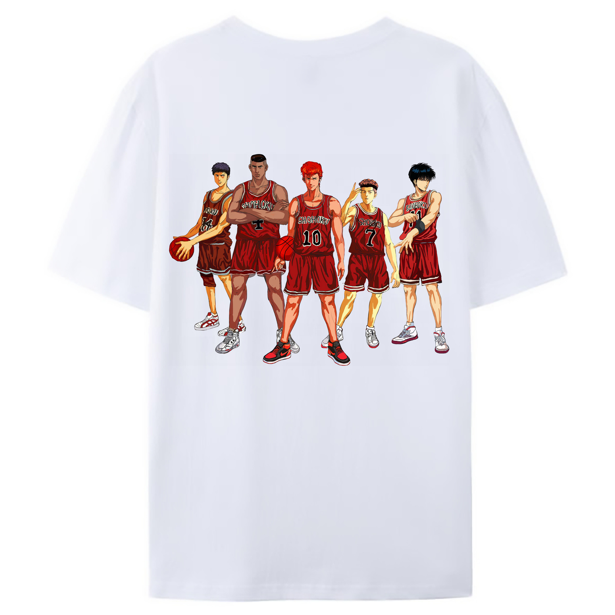 （画像用） SLAM DUNK／スラムダンク 綿100％ メンズ半袖Tシャツ（バックプリント） 通気性