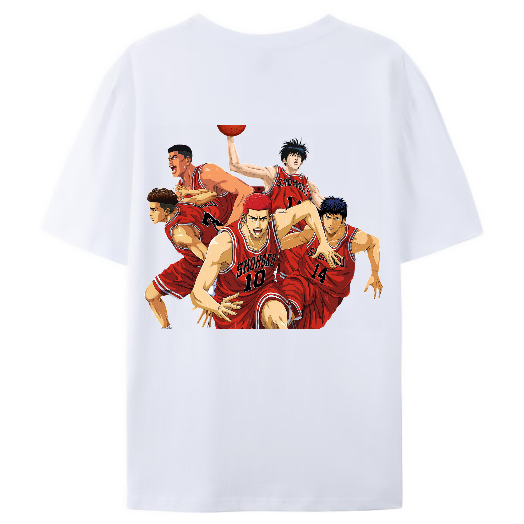 （画像用） SLAM DUNK／スラムダンク 綿100％ メンズ半袖Tシャツ（バックプリント） 通気性