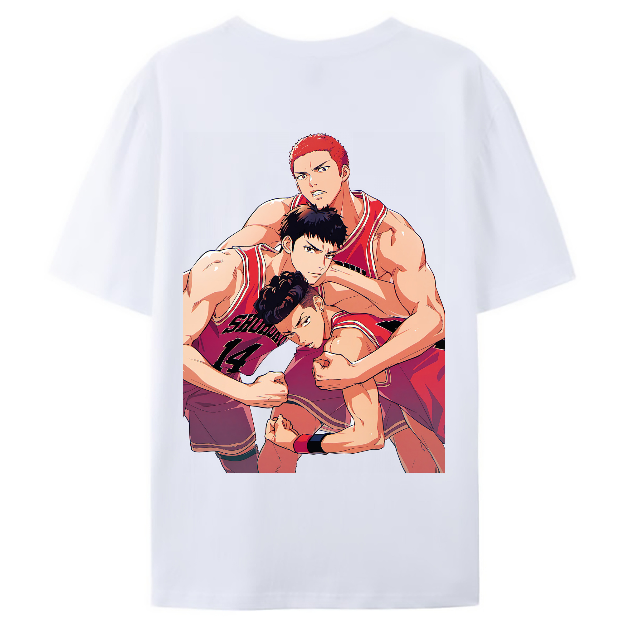 （画像用） SLAM DUNK／スラムダンク 綿100％ メンズ半袖Tシャツ（バックプリント） 通気性