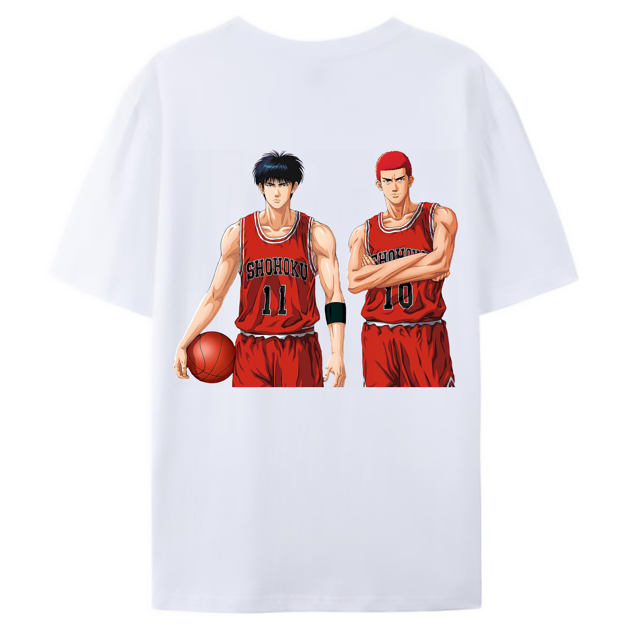 （画像用） SLAM DUNK／スラムダンク 綿100％ メンズ半袖Tシャツ（バックプリント） 通気性