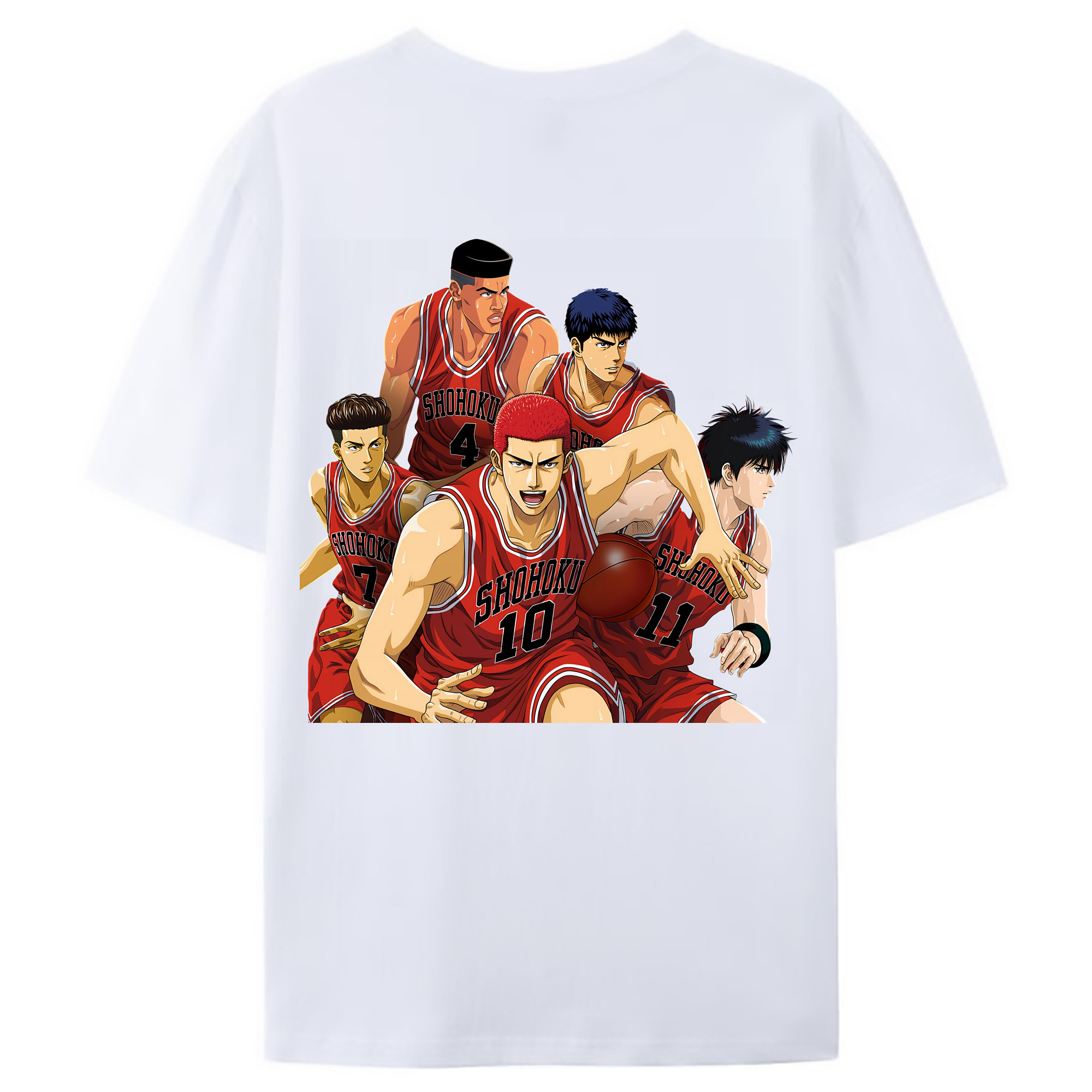 （画像用） SLAM DUNK／スラムダンク 綿100％ メンズ半袖Tシャツ（バックプリント） 通気性