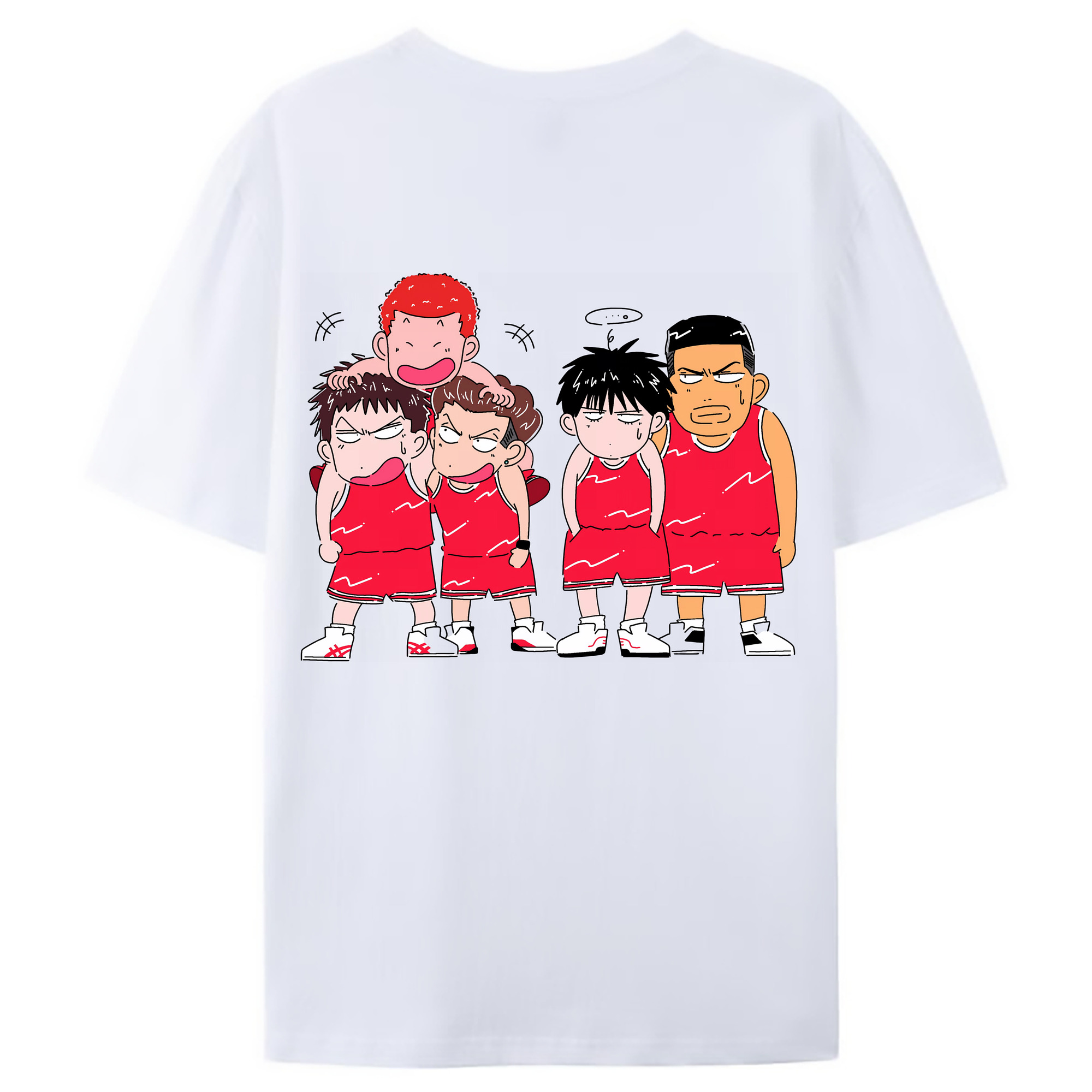 （画像用） SLAM DUNK／スラムダンク 綿100％ メンズ半袖Tシャツ（バックプリント） 通気性