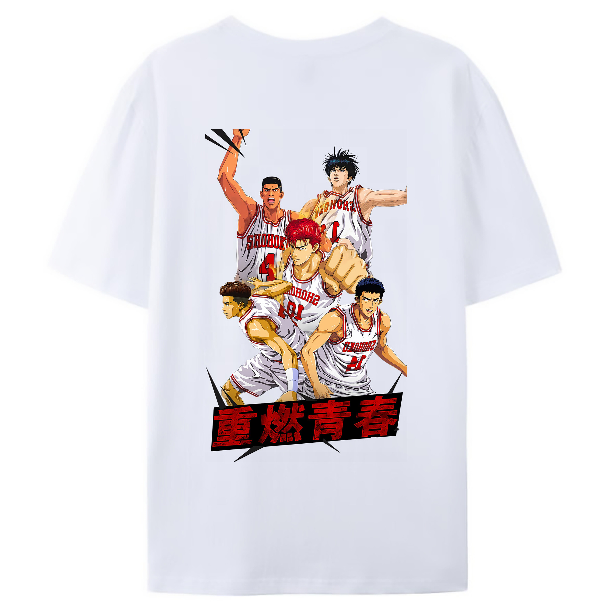 （画像用） SLAM DUNK／スラムダンク 綿100％ メンズ半袖Tシャツ（バックプリント） 通気性