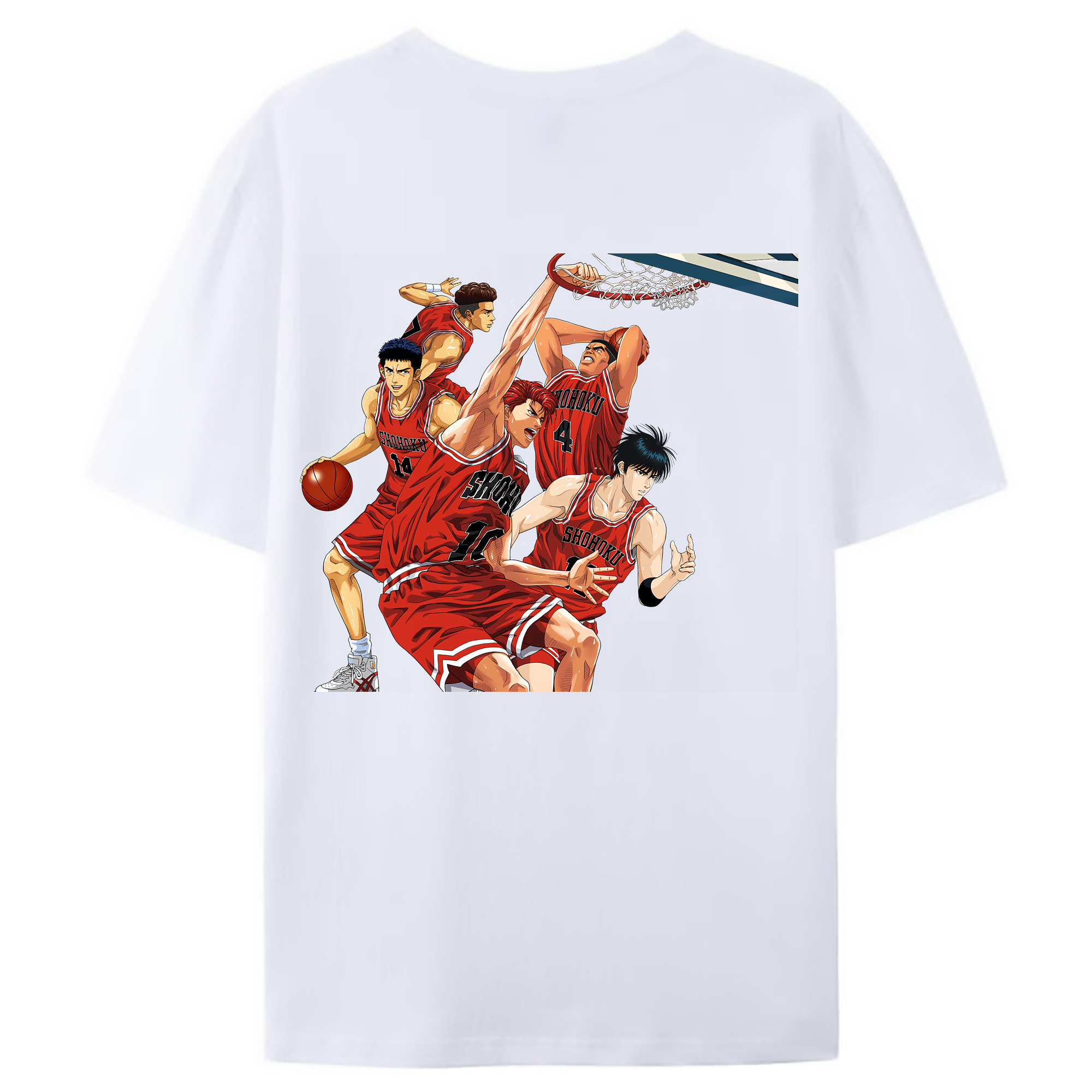 （画像用） SLAM DUNK／スラムダンク 綿100％ メンズ半袖Tシャツ（バックプリント） 通気性