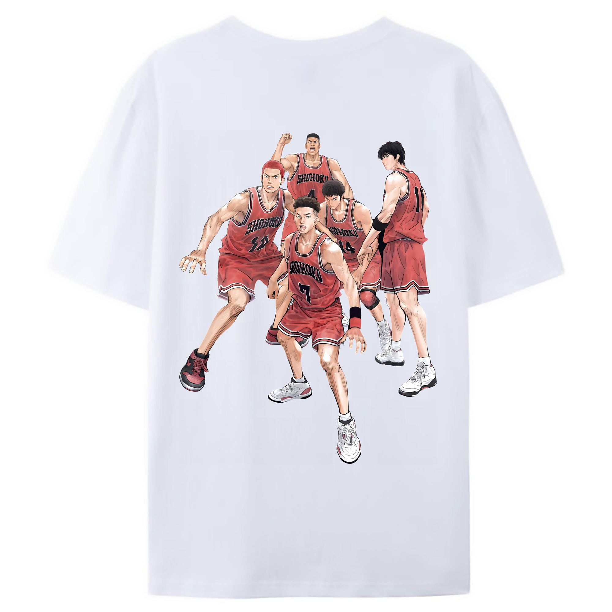 （画像用） SLAM DUNK／スラムダンク 綿100％ メンズ半袖Tシャツ（バックプリント） 通気性