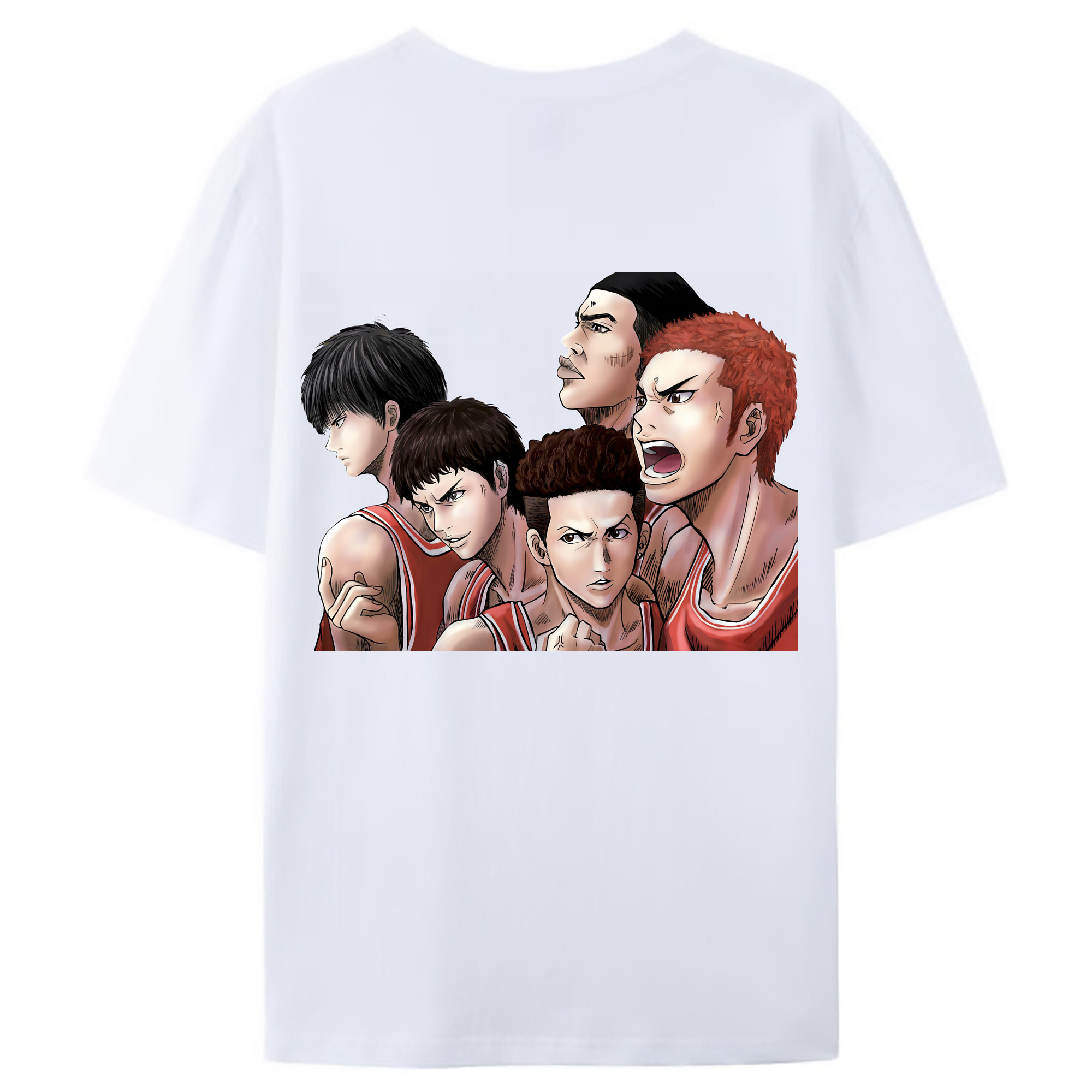 （画像用） SLAM DUNK／スラムダンク 綿100％ メンズ半袖Tシャツ（バックプリント） 通気性