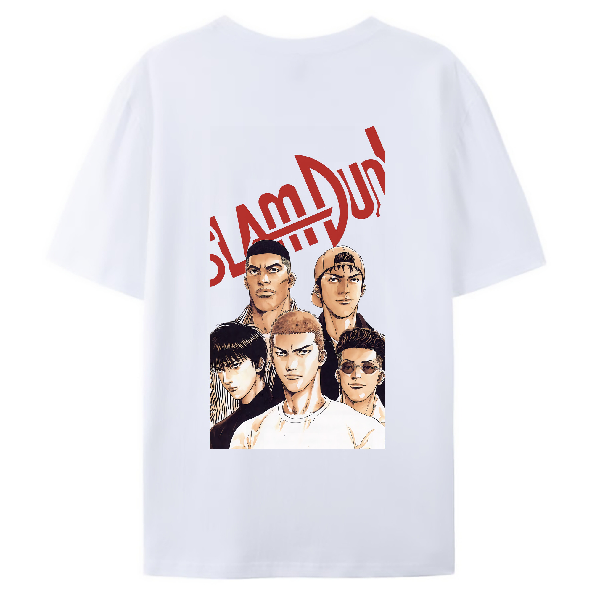 （画像用） SLAM DUNK／スラムダンク 綿100％ メンズ半袖Tシャツ（バックプリント） 通気性